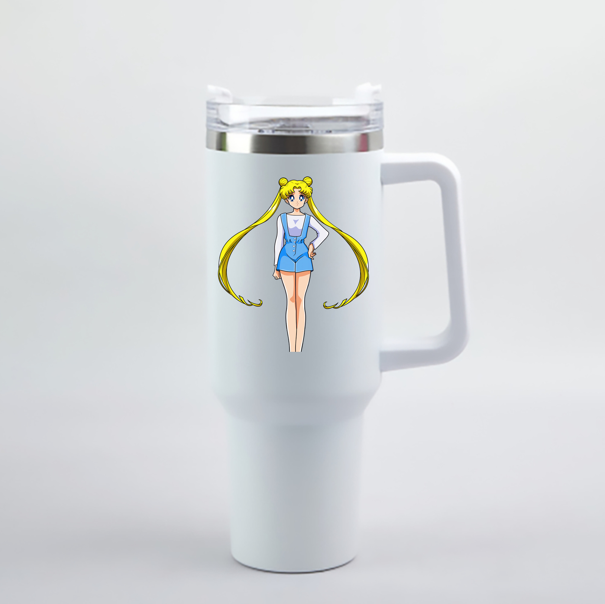 （画像用） 美少女戦士セーラームーン 愛野 美奈子 あいの みなこ Sailor Moon Aino Minako 1200mL車用タンブラー - クリスタルステッカー（プラスチックストロー付き）