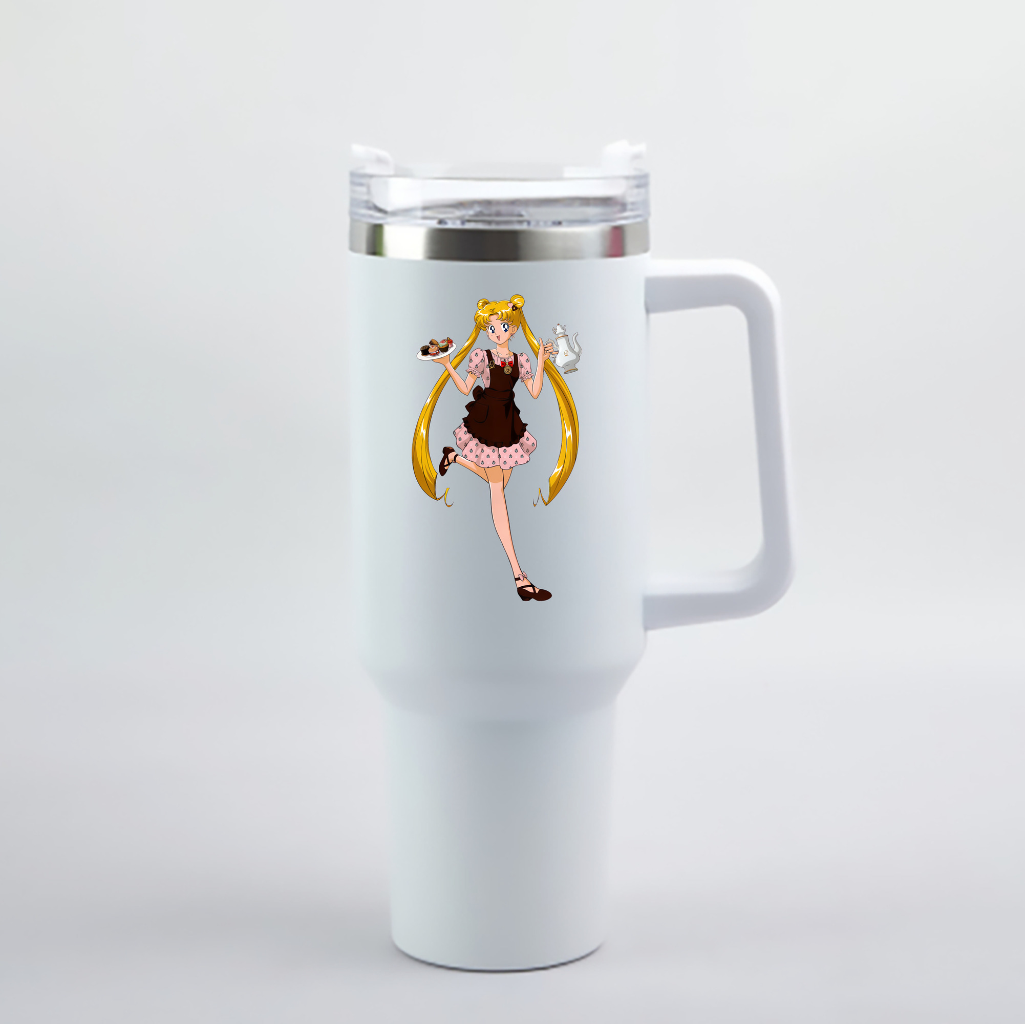 （画像用） 美少女戦士セーラームーン 愛野 美奈子 あいの みなこ Sailor Moon Aino Minako 1200mL車用タンブラー - クリスタルステッカー（プラスチックストロー付き）