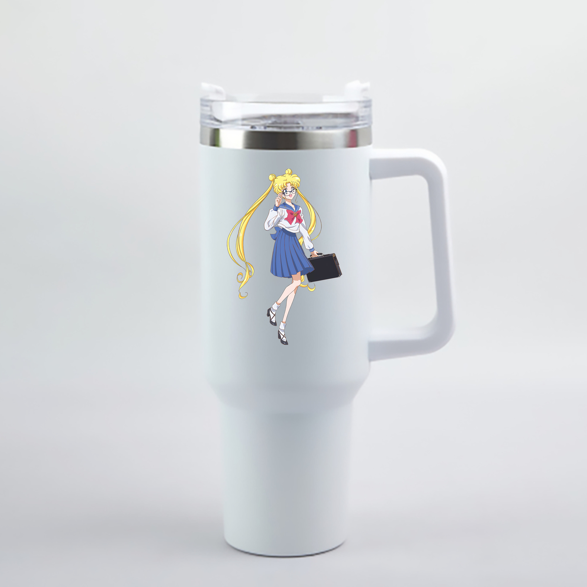 （画像用） 美少女戦士セーラームーン 愛野 美奈子 あいの みなこ Sailor Moon Aino Minako 1200mL車用タンブラー - クリスタルステッカー（プラスチックストロー付き）