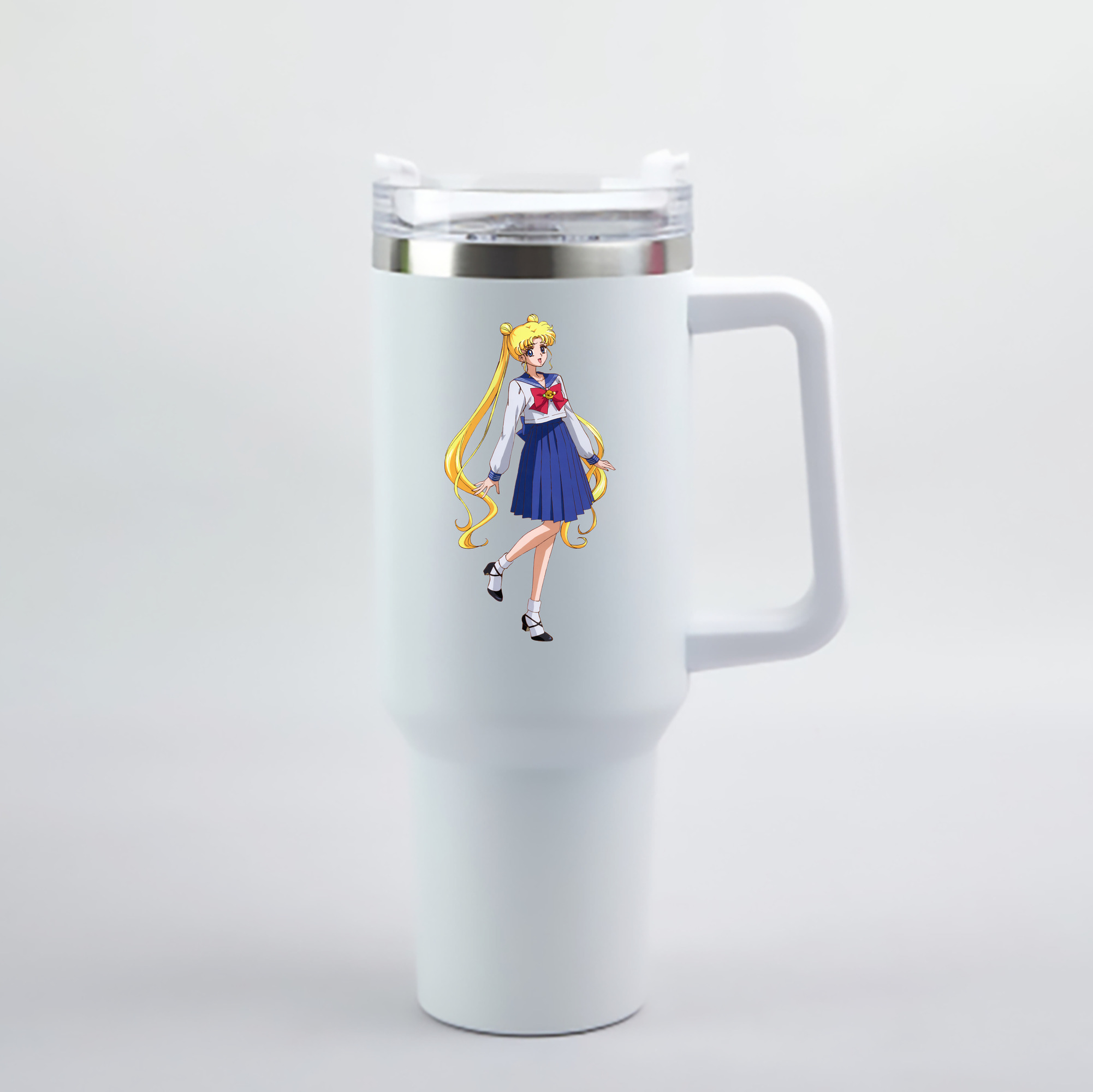 （画像用） 美少女戦士セーラームーン 愛野 美奈子 あいの みなこ Sailor Moon Aino Minako 1200mL車用タンブラー - クリスタルステッカー（プラスチックストロー付き）