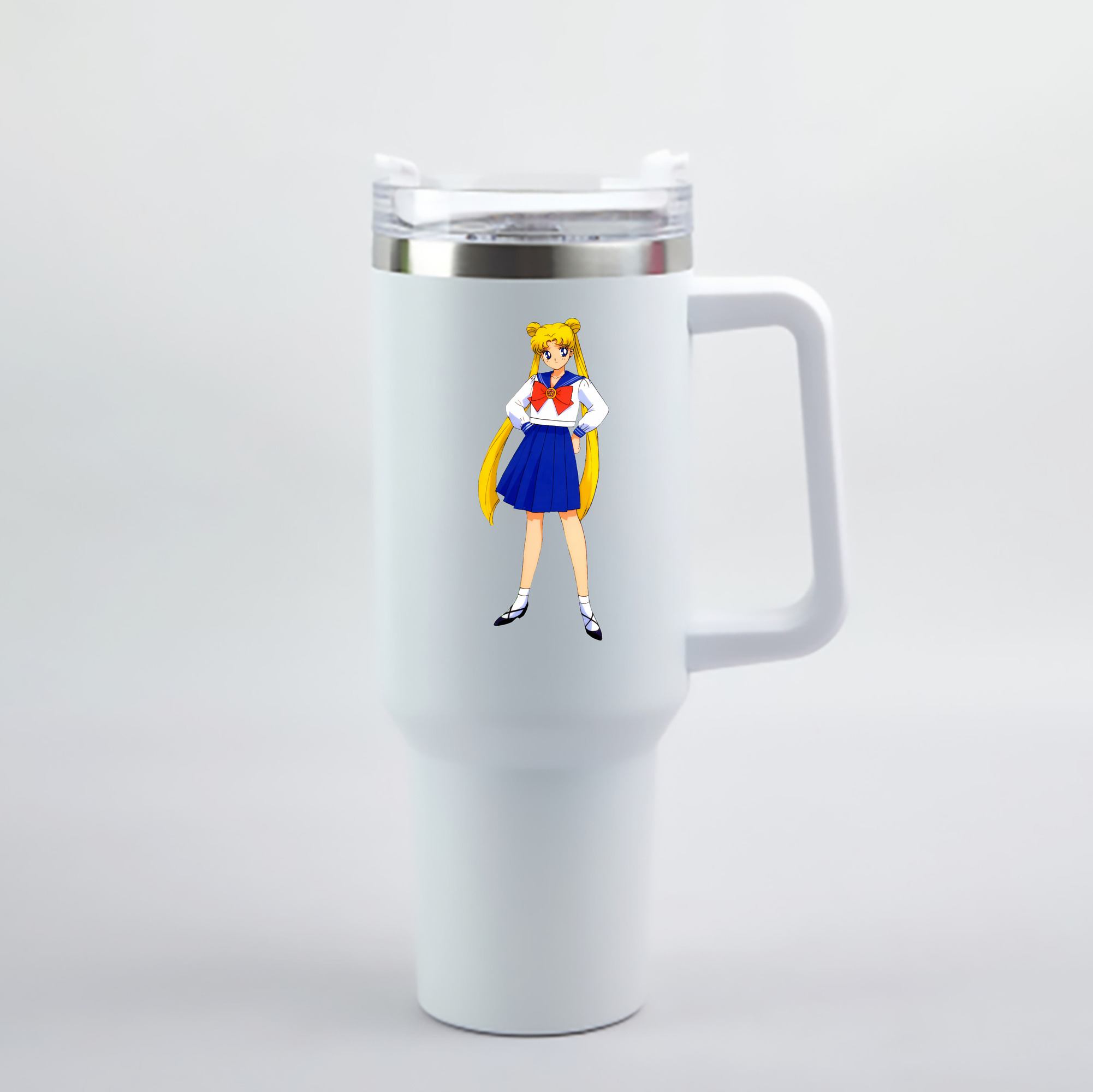 （画像用） 美少女戦士セーラームーン 愛野 美奈子 あいの みなこ Sailor Moon Aino Minako 1200mL車用タンブラー - クリスタルステッカー（プラスチックストロー付き）
