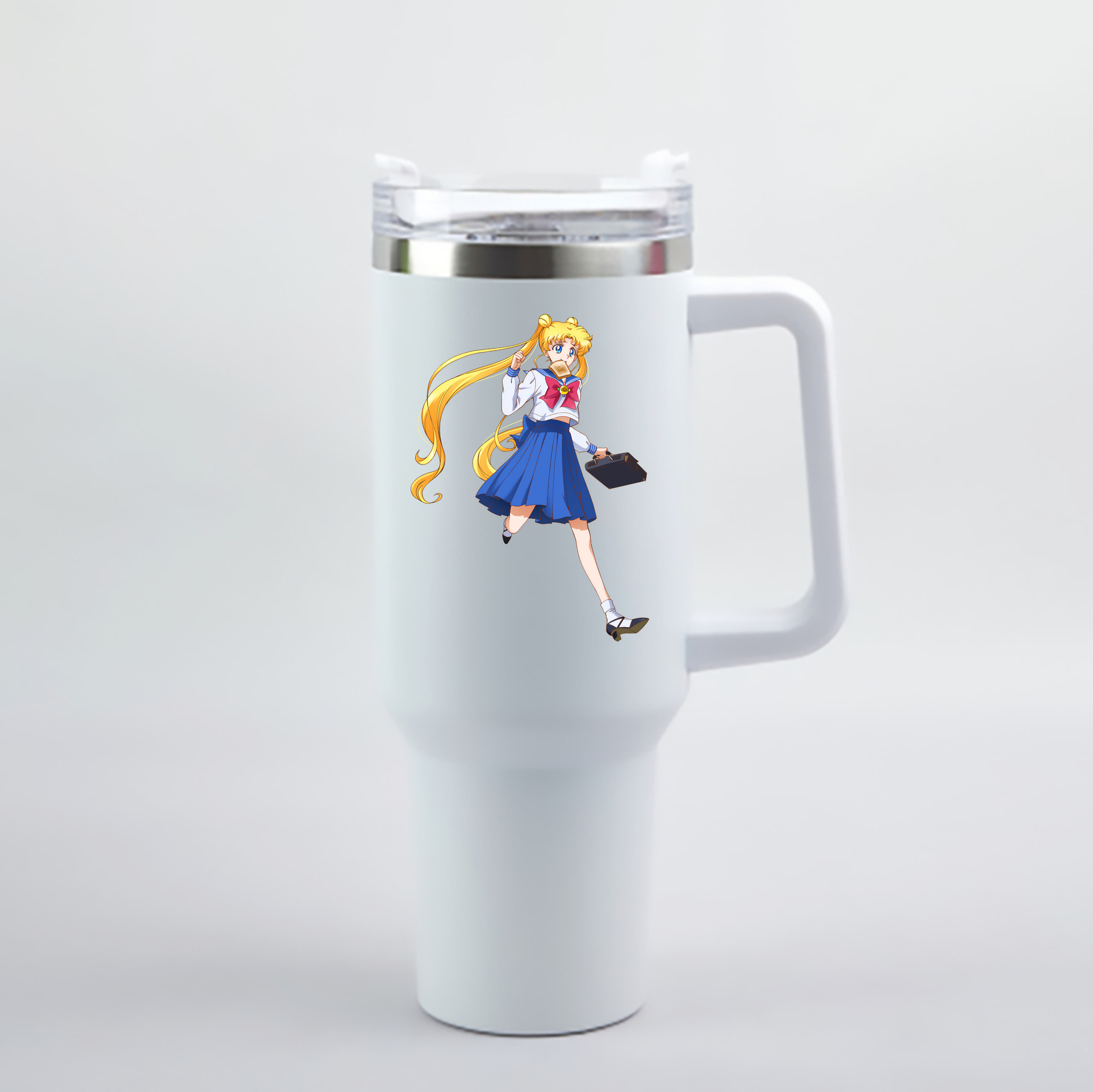 （画像用） 美少女戦士セーラームーン 愛野 美奈子 あいの みなこ Sailor Moon Aino Minako 1200mL車用タンブラー - クリスタルステッカー（プラスチックストロー付き）