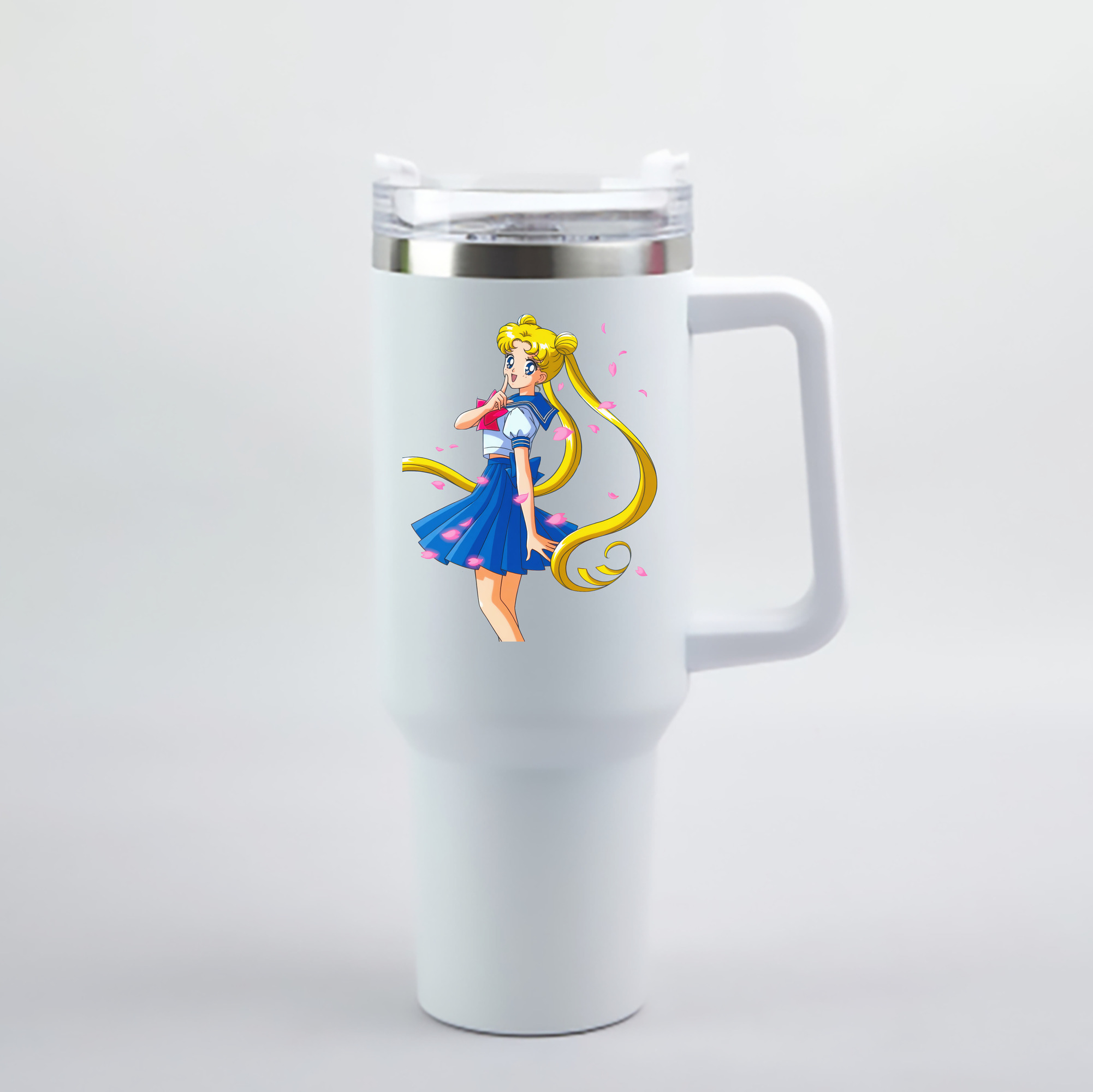 （画像用） 美少女戦士セーラームーン 愛野 美奈子 あいの みなこ Sailor Moon Aino Minako 1200mL車用タンブラー - クリスタルステッカー（プラスチックストロー付き）