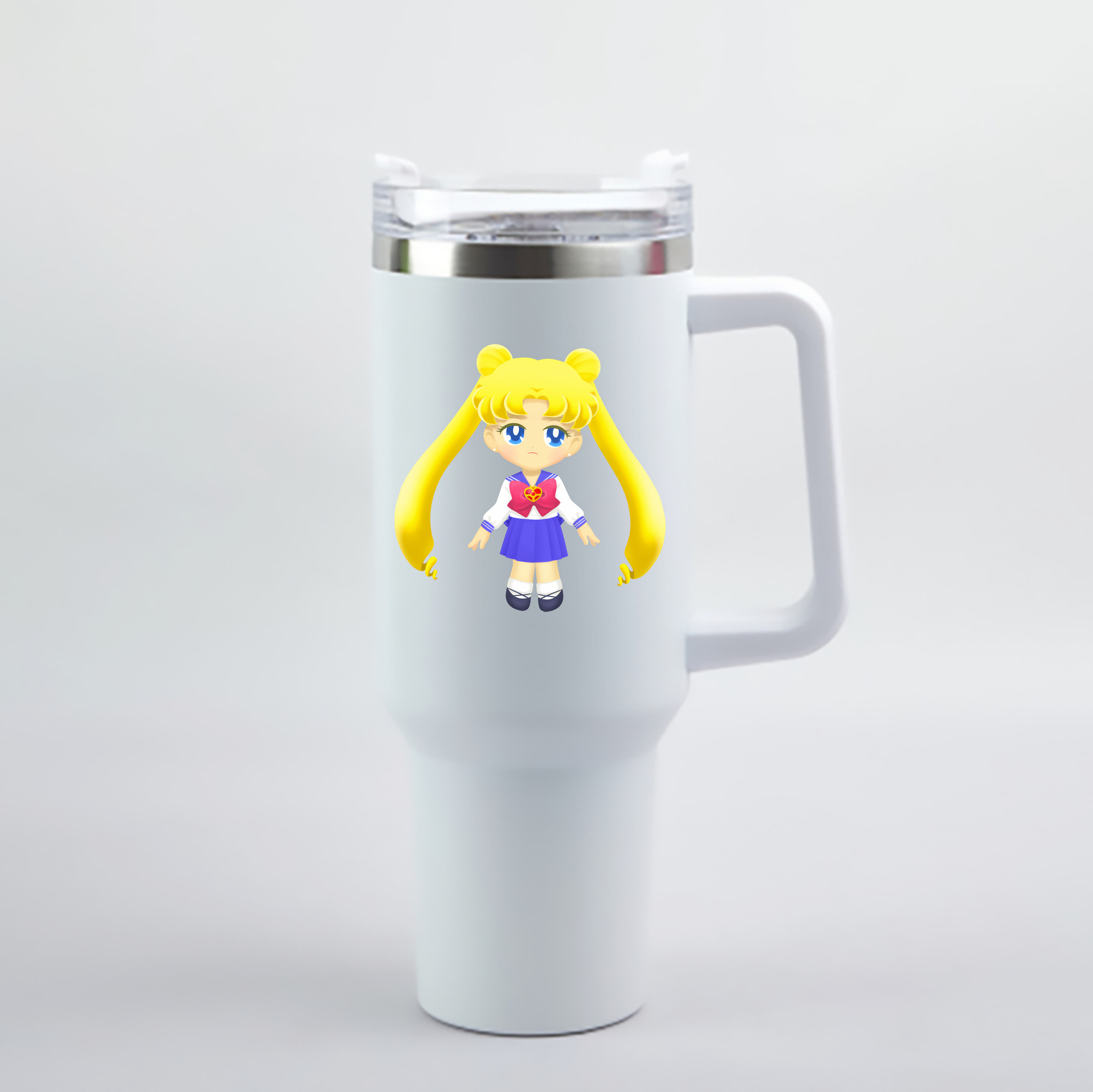 （画像用） 美少女戦士セーラームーン 愛野 美奈子 あいの みなこ Sailor Moon Aino Minako 1200mL車用タンブラー - クリスタルステッカー（プラスチックストロー付き）