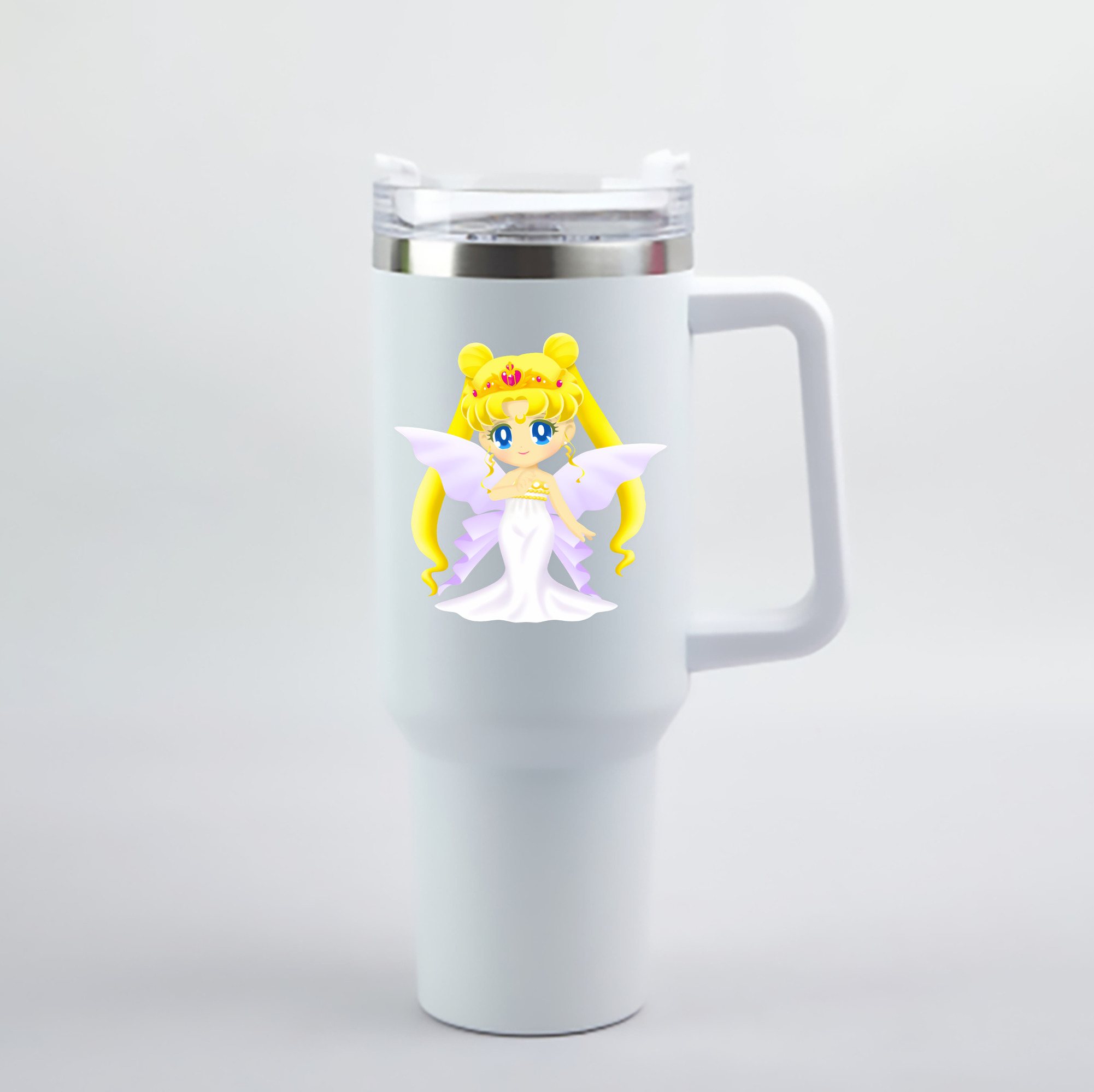 （画像用） 美少女戦士セーラームーン 愛野 美奈子 あいの みなこ Sailor Moon Aino Minako 1200mL車用タンブラー - クリスタルステッカー（プラスチックストロー付き）