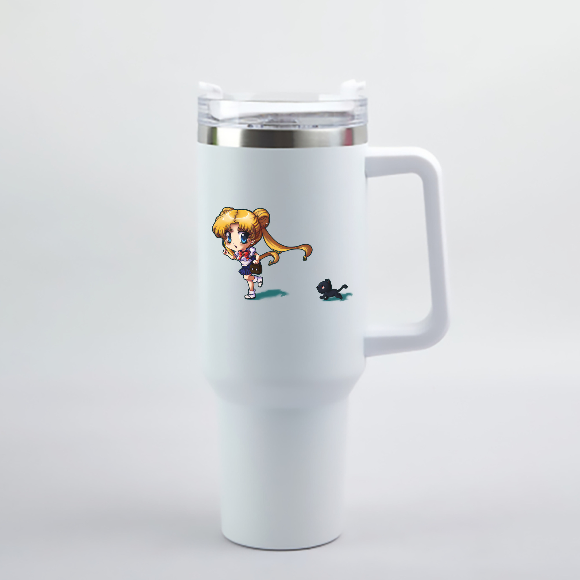 （画像用） 美少女戦士セーラームーン 愛野 美奈子 あいの みなこ Sailor Moon Aino Minako 1200mL車用タンブラー - クリスタルステッカー（プラスチックストロー付き）