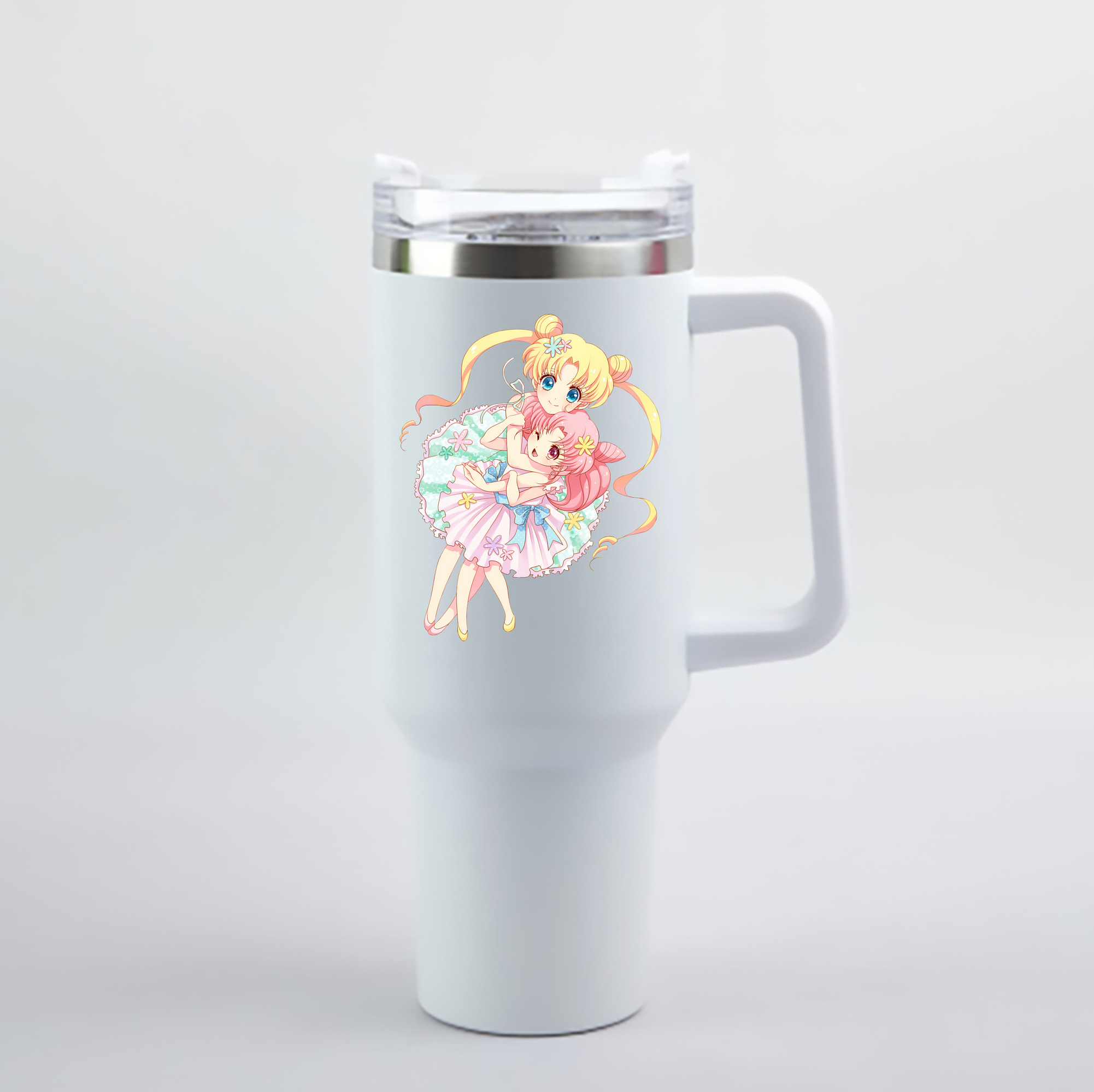 （画像用） 美少女戦士セーラームーン 愛野 美奈子 あいの みなこ Sailor Moon Aino Minako 1200mL車用タンブラー - クリスタルステッカー（プラスチックストロー付き）