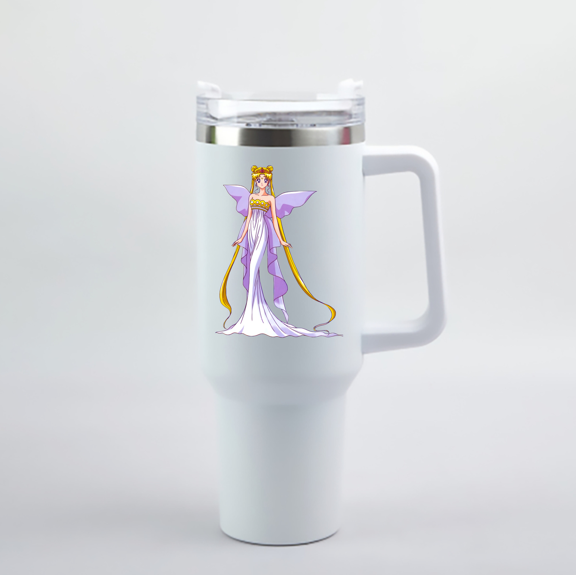 （画像用） 美少女戦士セーラームーン 愛野 美奈子 あいの みなこ Sailor Moon Aino Minako 1200mL車用タンブラー - クリスタルステッカー（プラスチックストロー付き）