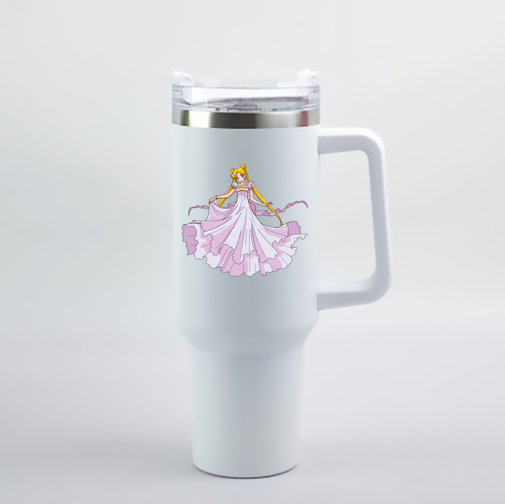 （画像用） 美少女戦士セーラームーン 愛野 美奈子 あいの みなこ Sailor Moon Aino Minako 1200mL車用タンブラー - クリスタルステッカー（プラスチックストロー付き）