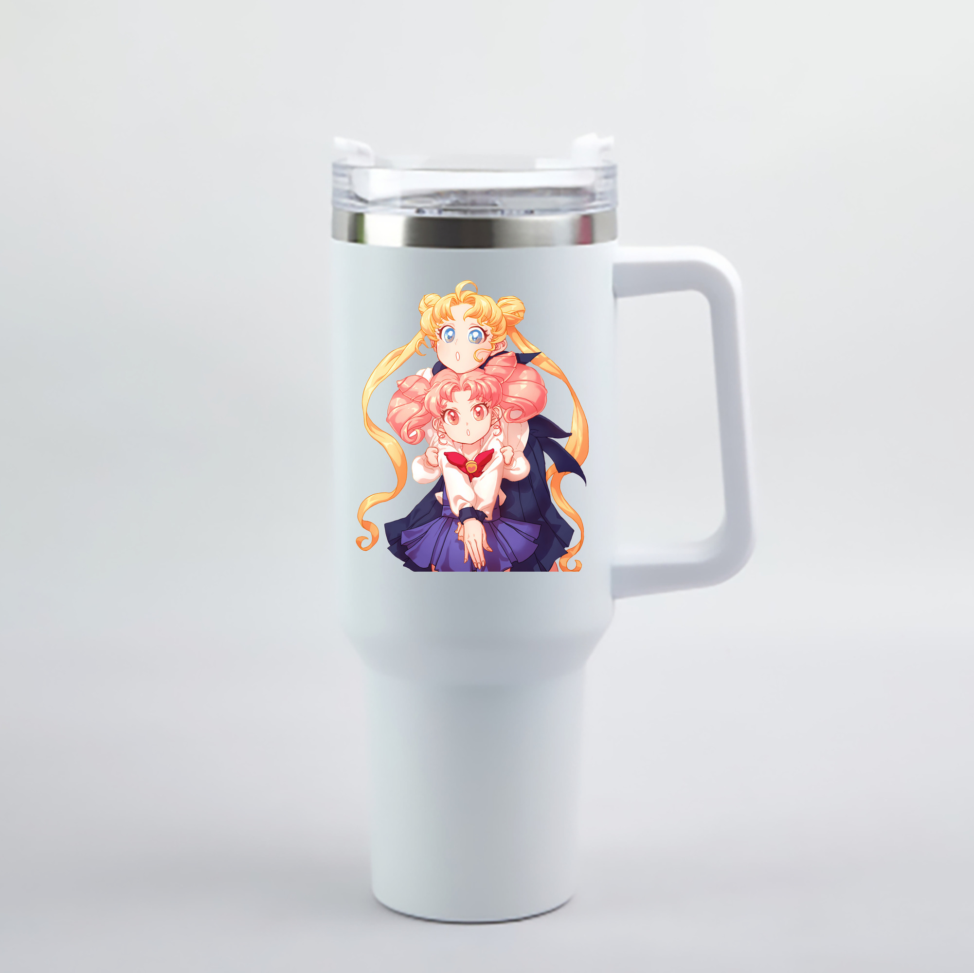 （画像用） 美少女戦士セーラームーン 愛野 美奈子 あいの みなこ Sailor Moon Aino Minako 1200mL車用タンブラー - クリスタルステッカー（プラスチックストロー付き）