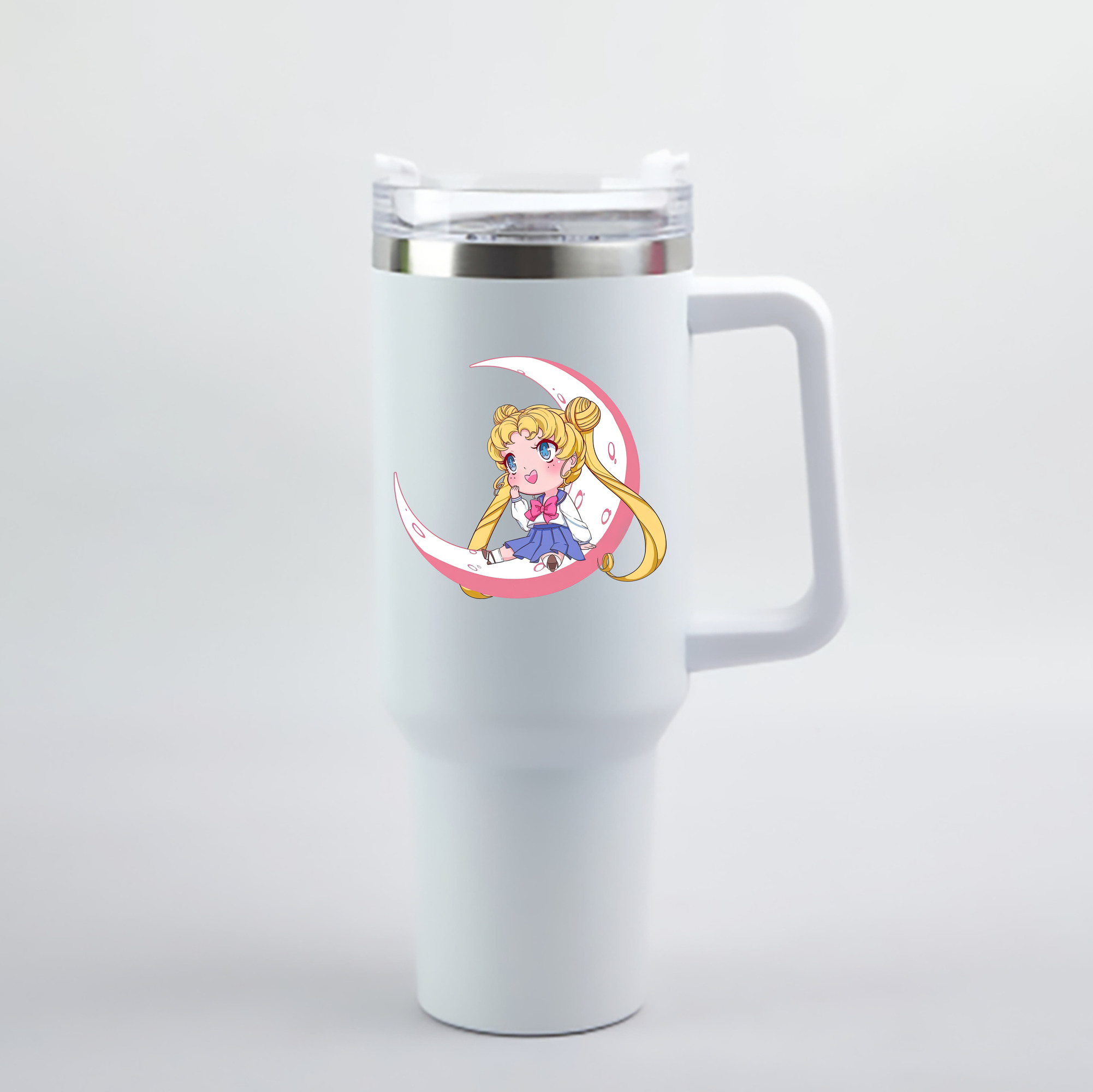 （画像用） 美少女戦士セーラームーン 愛野 美奈子 あいの みなこ Sailor Moon Aino Minako 1200mL車用タンブラー - クリスタルステッカー（プラスチックストロー付き）