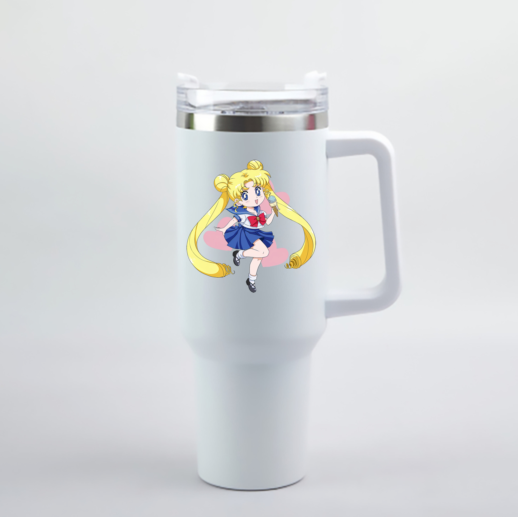 （画像用） 美少女戦士セーラームーン 愛野 美奈子 あいの みなこ Sailor Moon Aino Minako 1200mL車用タンブラー - クリスタルステッカー（プラスチックストロー付き）