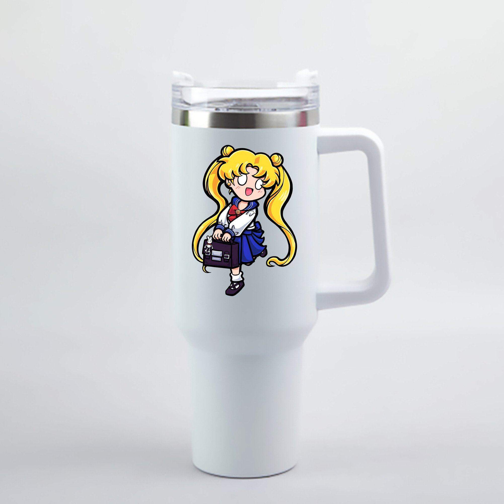 （画像用） 美少女戦士セーラームーン 愛野 美奈子 あいの みなこ Sailor Moon Aino Minako 1200mL車用タンブラー - クリスタルステッカー（プラスチックストロー付き）