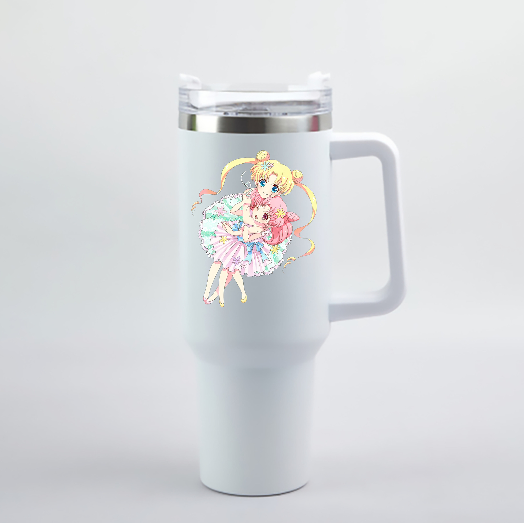 （画像用） 美少女戦士セーラームーン 愛野 美奈子 あいの みなこ Sailor Moon Aino Minako 1200mL車用タンブラー - クリスタルステッカー（プラスチックストロー付き）