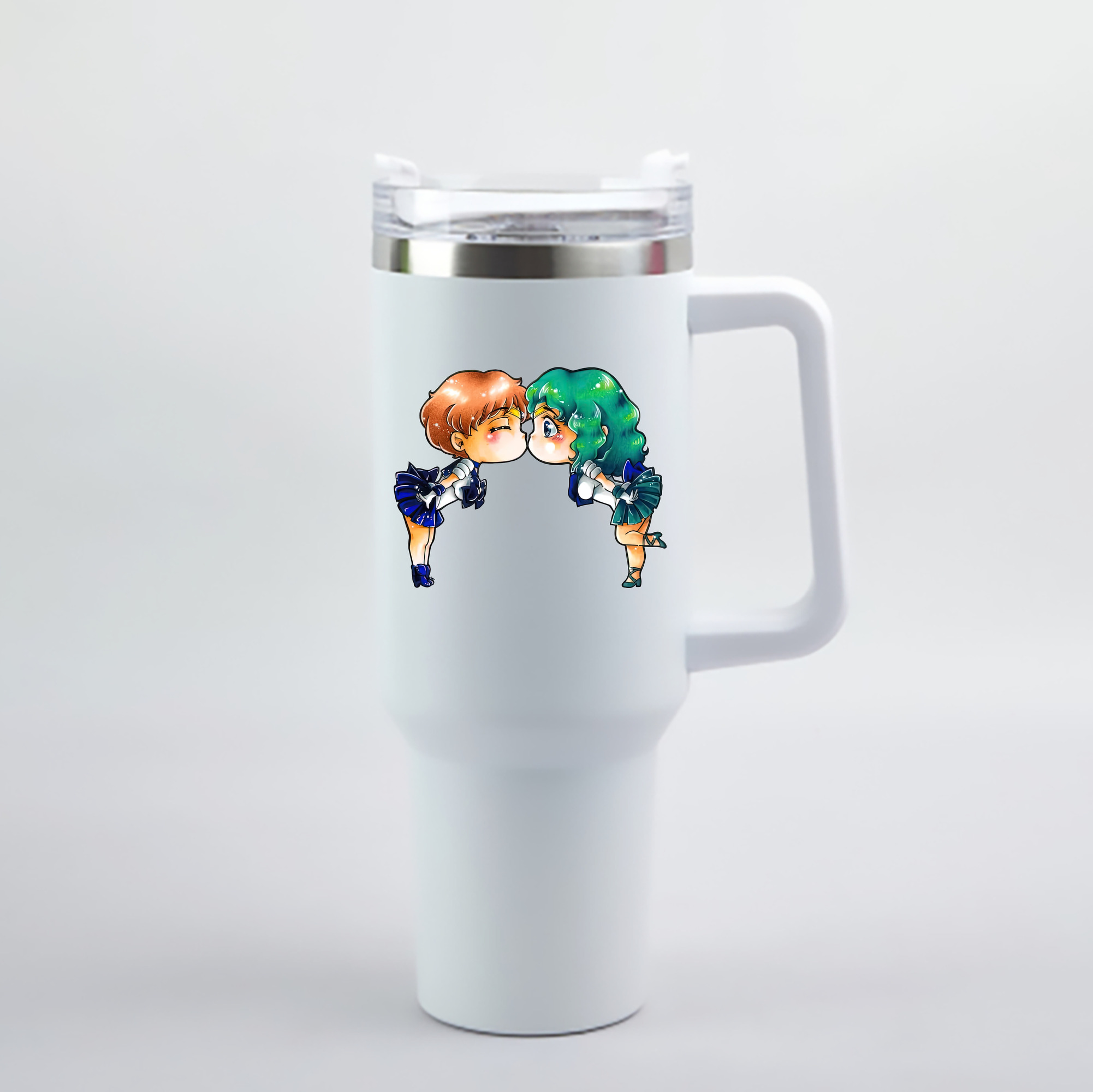 （画像用） 美少女戦士セーラームーン 天王はるか Sailor Moon Tenoh Haruka 1200mL車用タンブラー - クリスタルステッカー（プラスチックストロー付き）