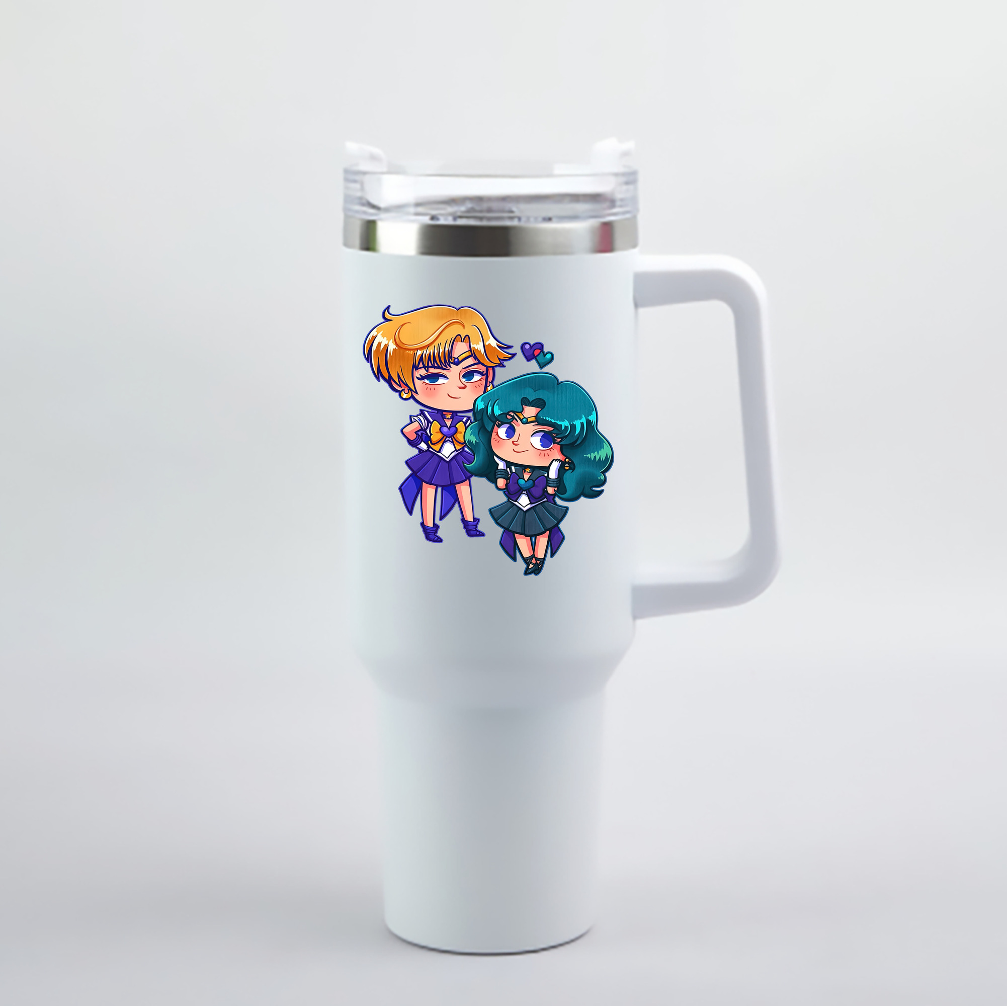 （画像用） 美少女戦士セーラームーン 天王はるか Sailor Moon Tenoh Haruka 1200mL車用タンブラー - クリスタルステッカー（プラスチックストロー付き）