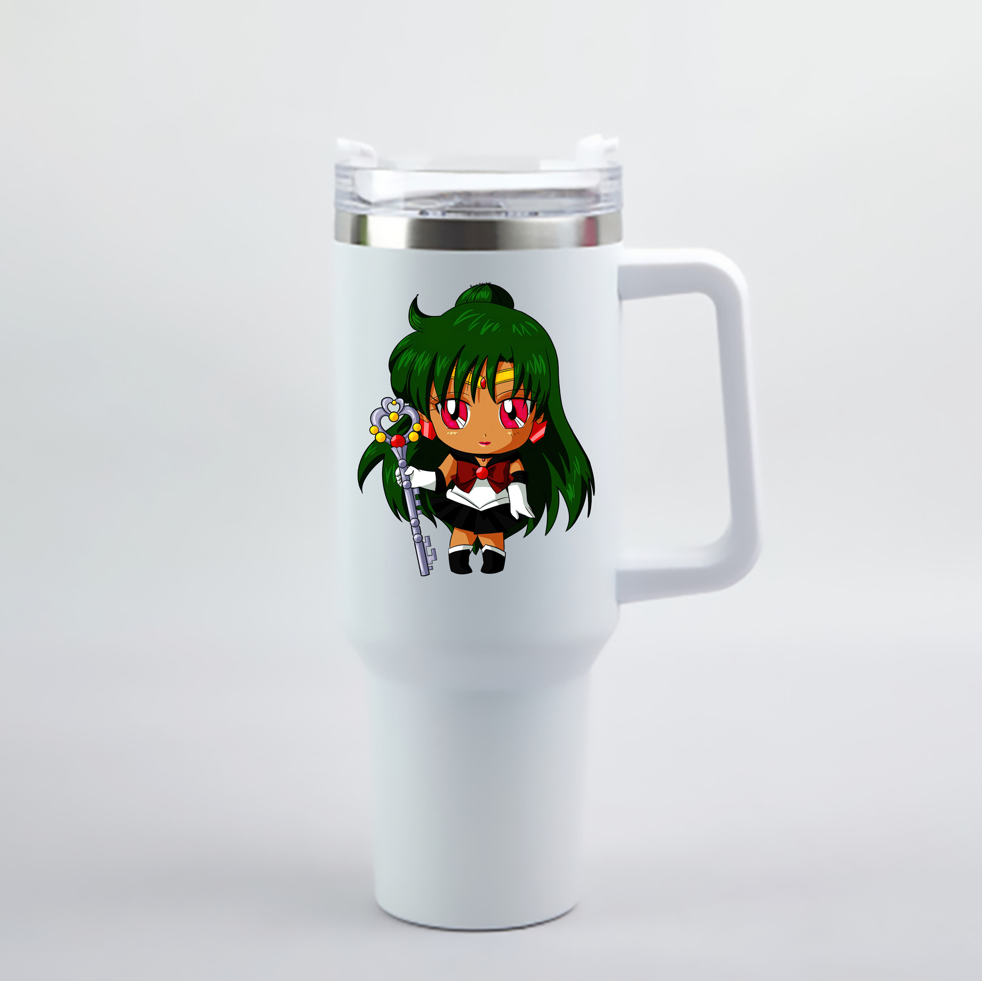 （画像用） 美少女戦士セーラームーン 冥王せつな Sailor Moon Meiou Setsuna 1200mL車用タンブラー - クリスタルステッカー（プラスチックストロー付き）