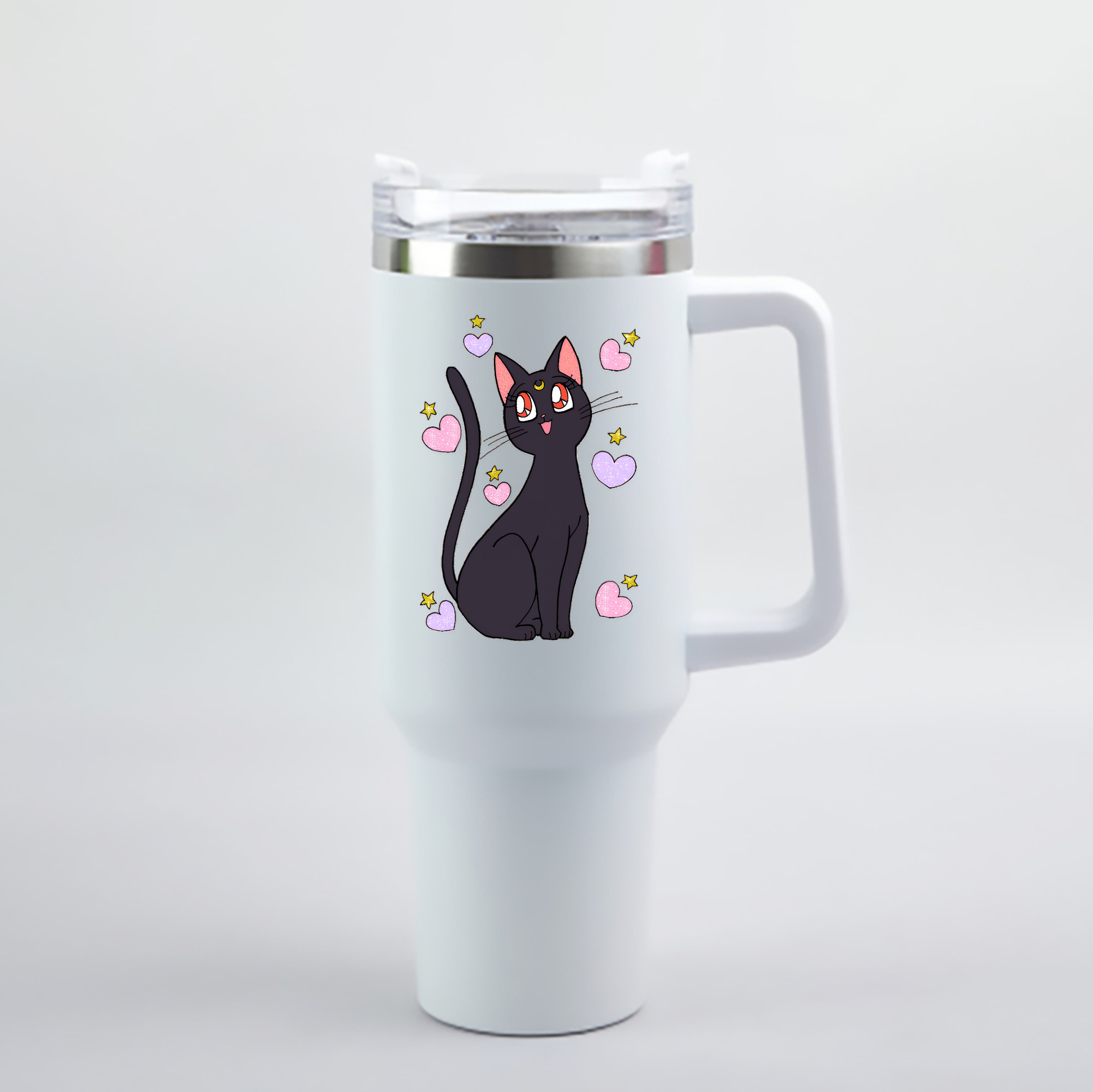 （画像用） 美少女戦士セーラームーン Sailor Moon 1200mL車用タンブラー - クリスタルステッカー（プラスチックストロー付き）