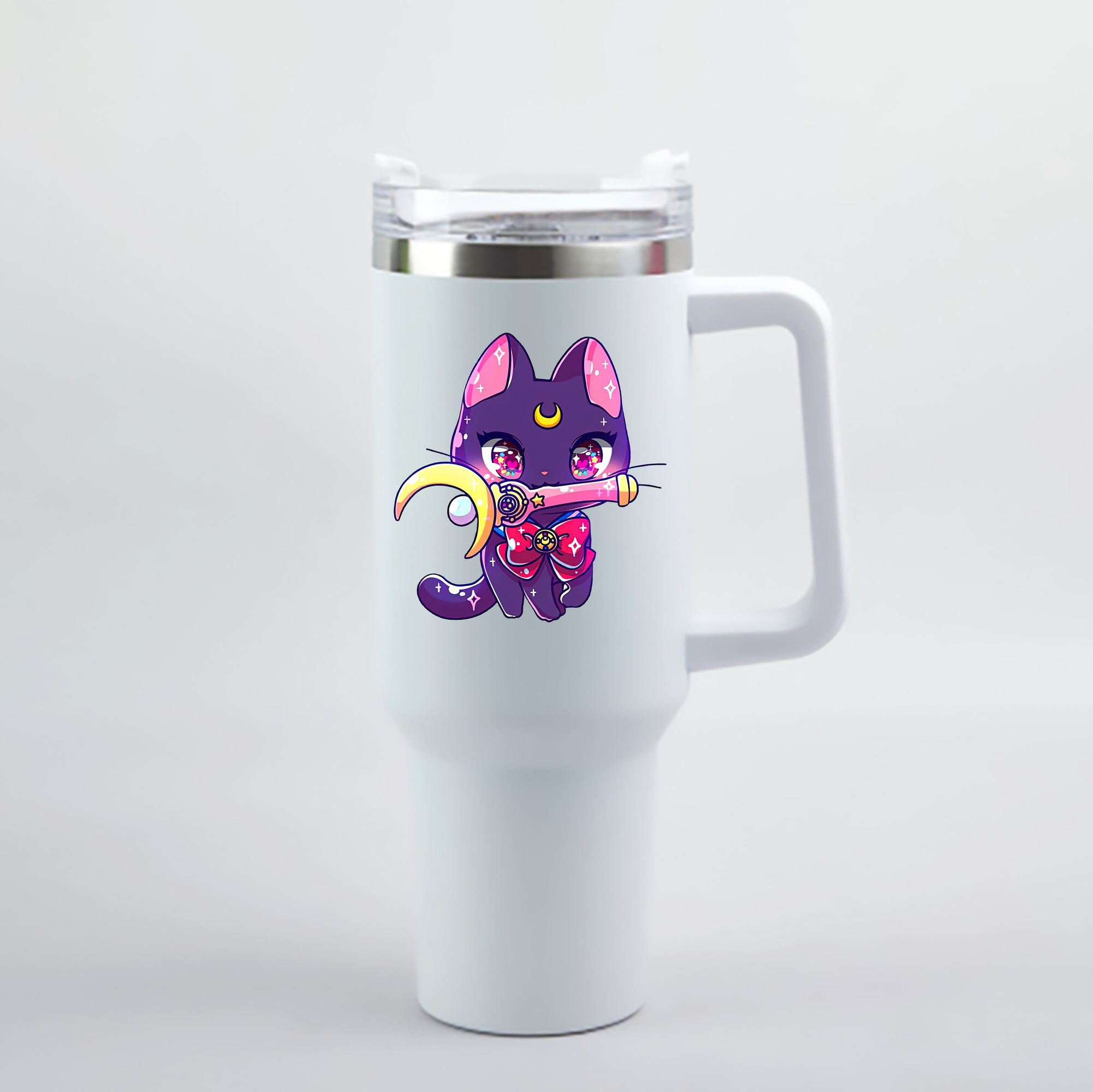 （画像用） 美少女戦士セーラームーン Sailor Moon 1200mL車用タンブラー - クリスタルステッカー（プラスチックストロー付き）