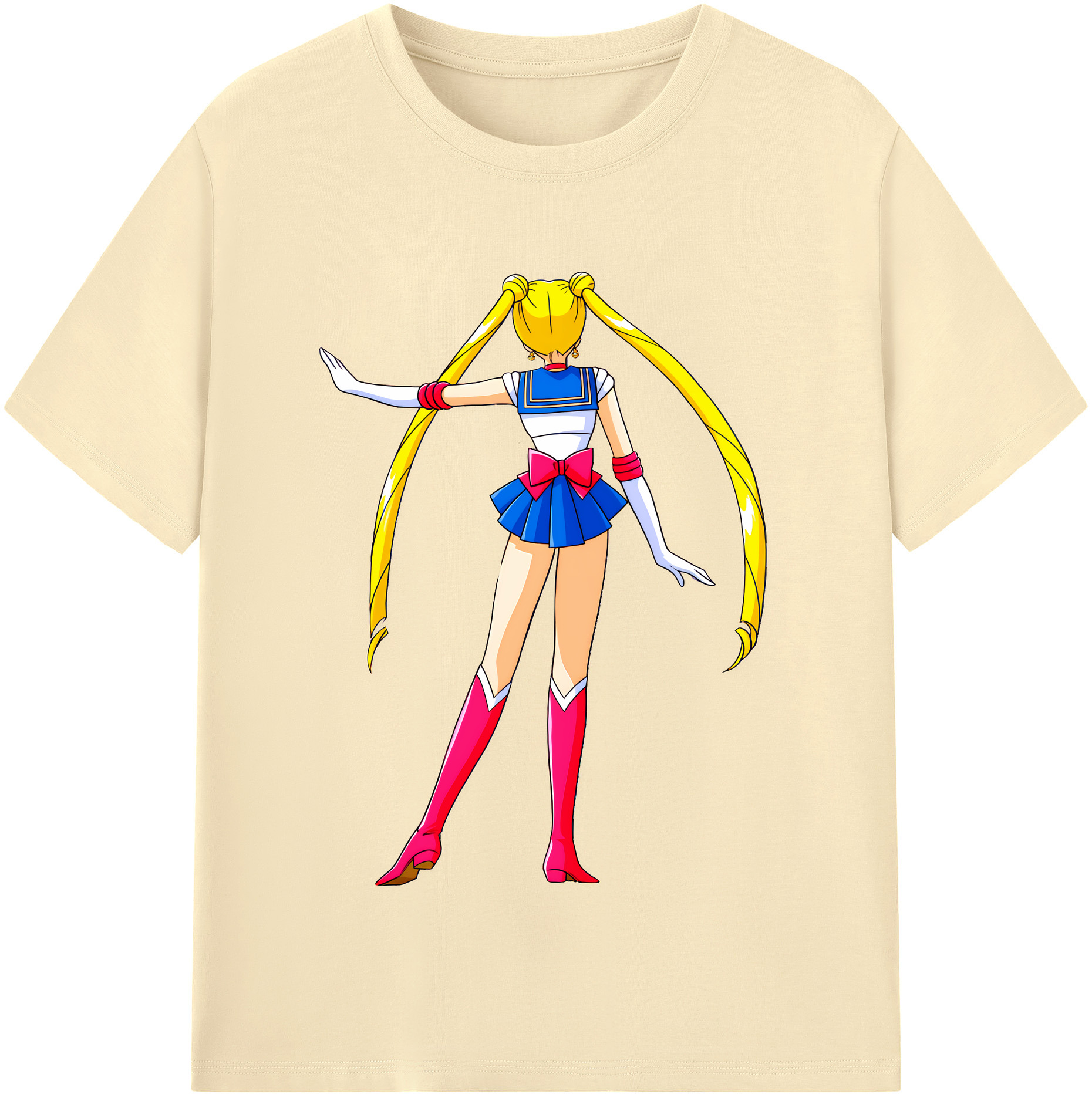 （画像用） 美少女戦士セーラームーン 月野 うさぎ つきの うさぎ Sailor Moon Tsukino Usagi 綿100％半袖Tシャツ（フロントプリント）