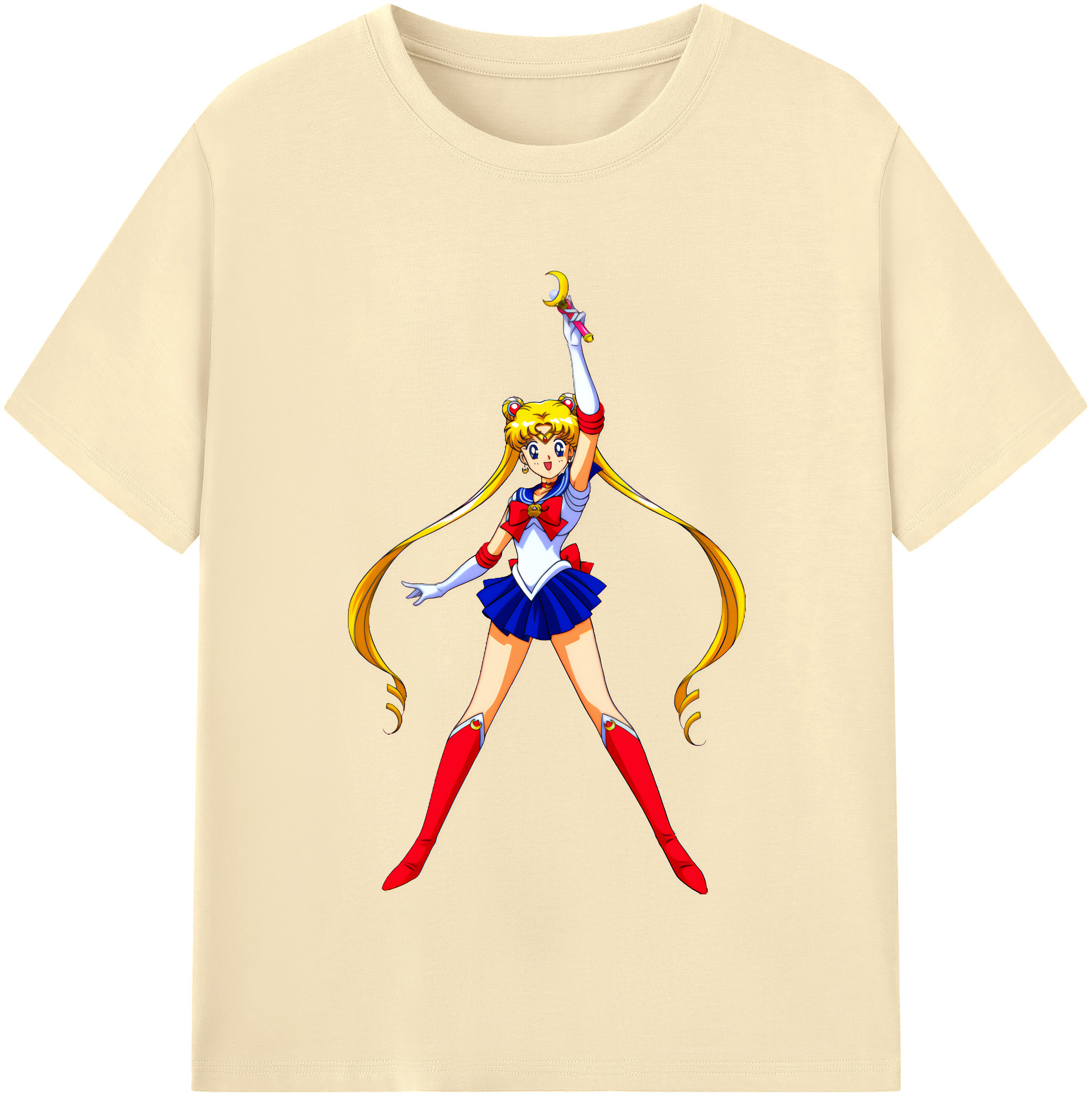 （画像用） 美少女戦士セーラームーン 月野 うさぎ つきの うさぎ Sailor Moon Tsukino Usagi 綿100％半袖Tシャツ（フロントプリント）