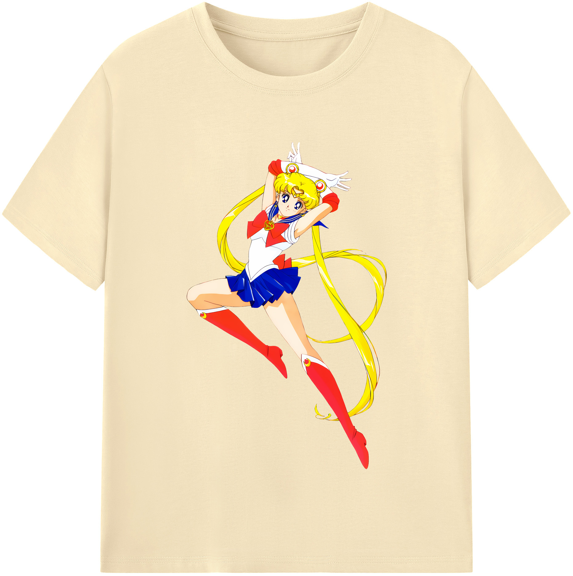 （画像用） 美少女戦士セーラームーン 月野 うさぎ つきの うさぎ Sailor Moon Tsukino Usagi 綿100％半袖Tシャツ（フロントプリント）