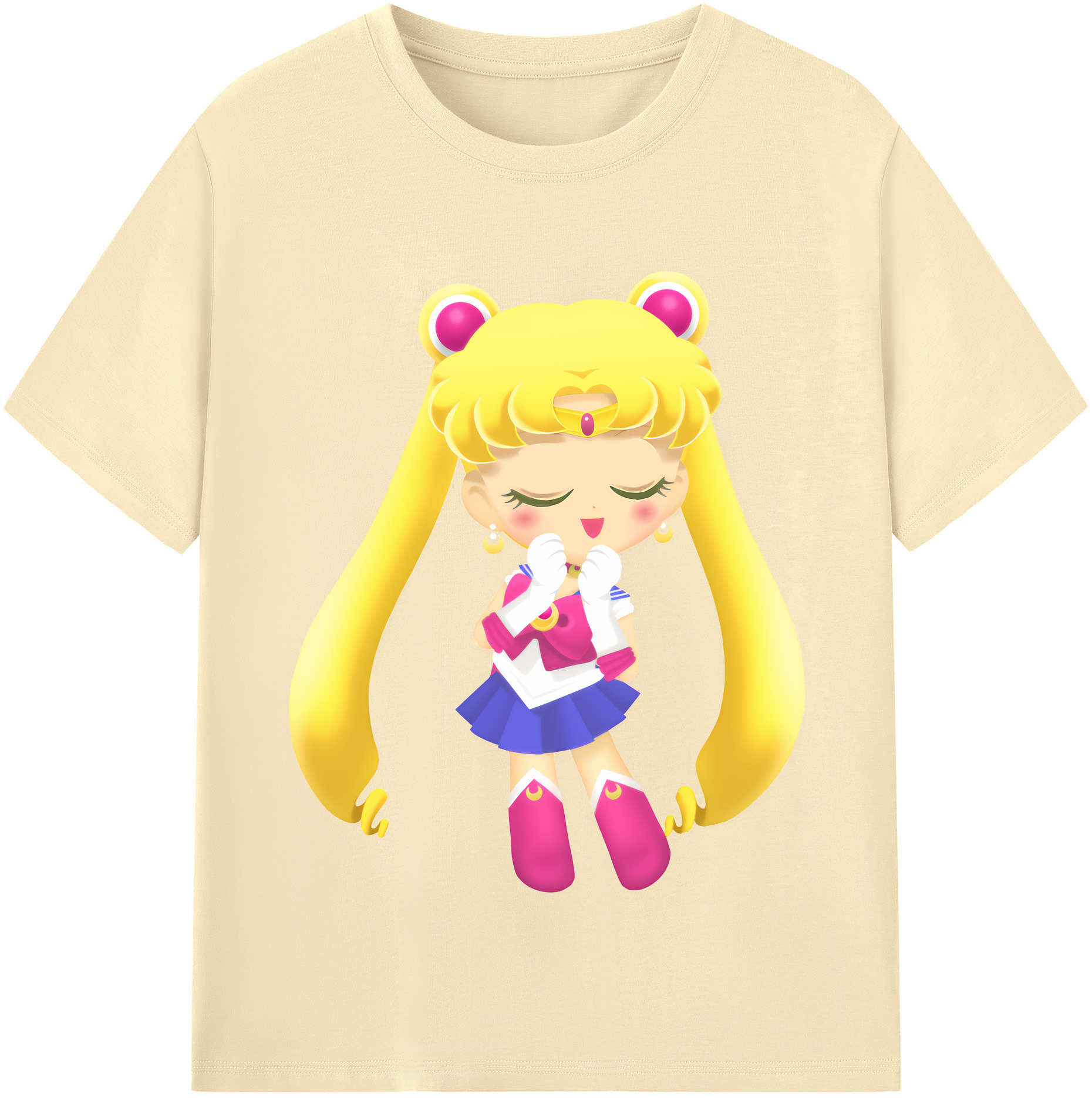 （画像用） 美少女戦士セーラームーン 月野 うさぎ つきの うさぎ Sailor Moon Tsukino Usagi 綿100％半袖Tシャツ（フロントプリント）