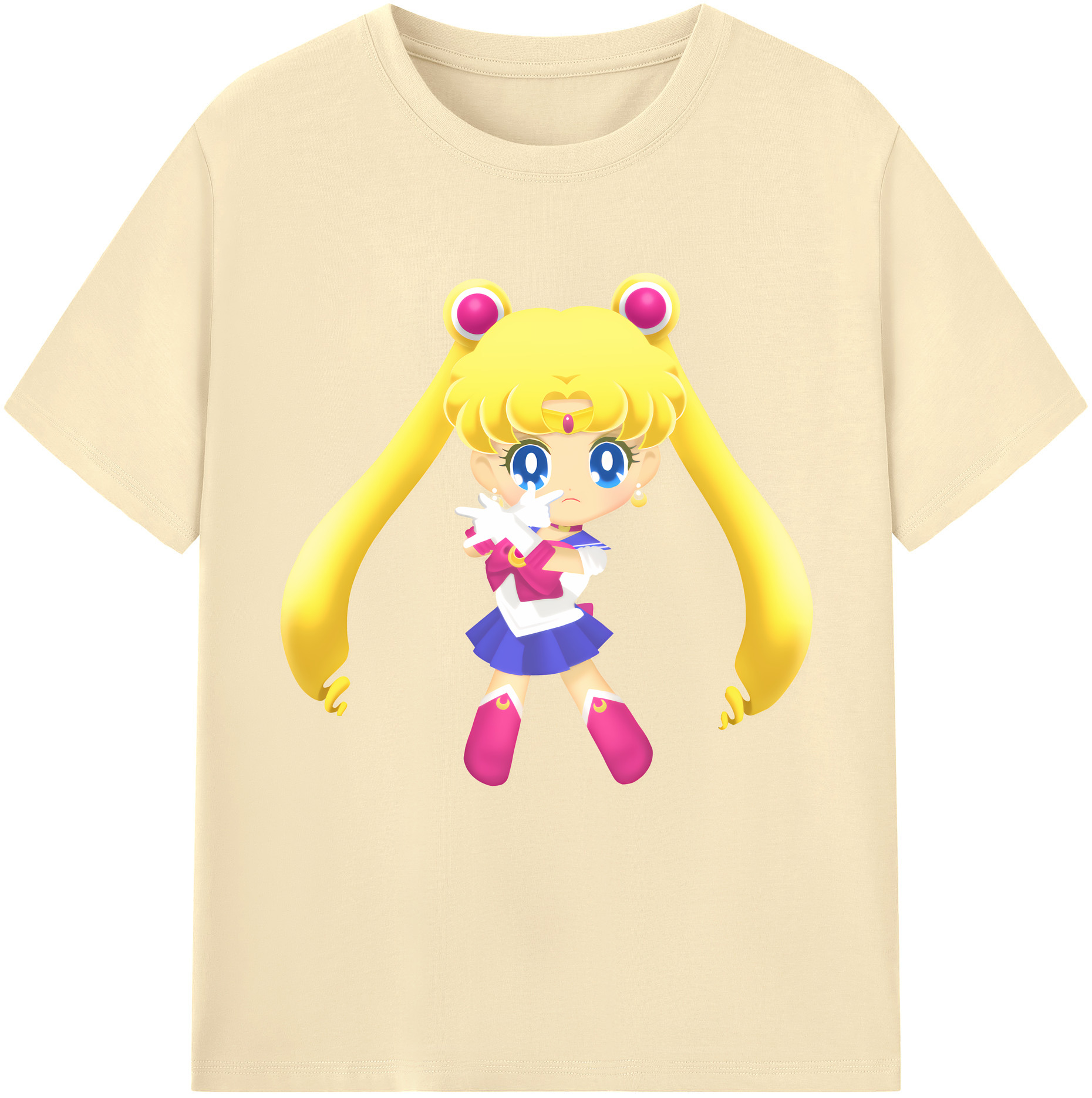 （画像用） 美少女戦士セーラームーン 月野 うさぎ つきの うさぎ Sailor Moon Tsukino Usagi 綿100％半袖Tシャツ（フロントプリント）
