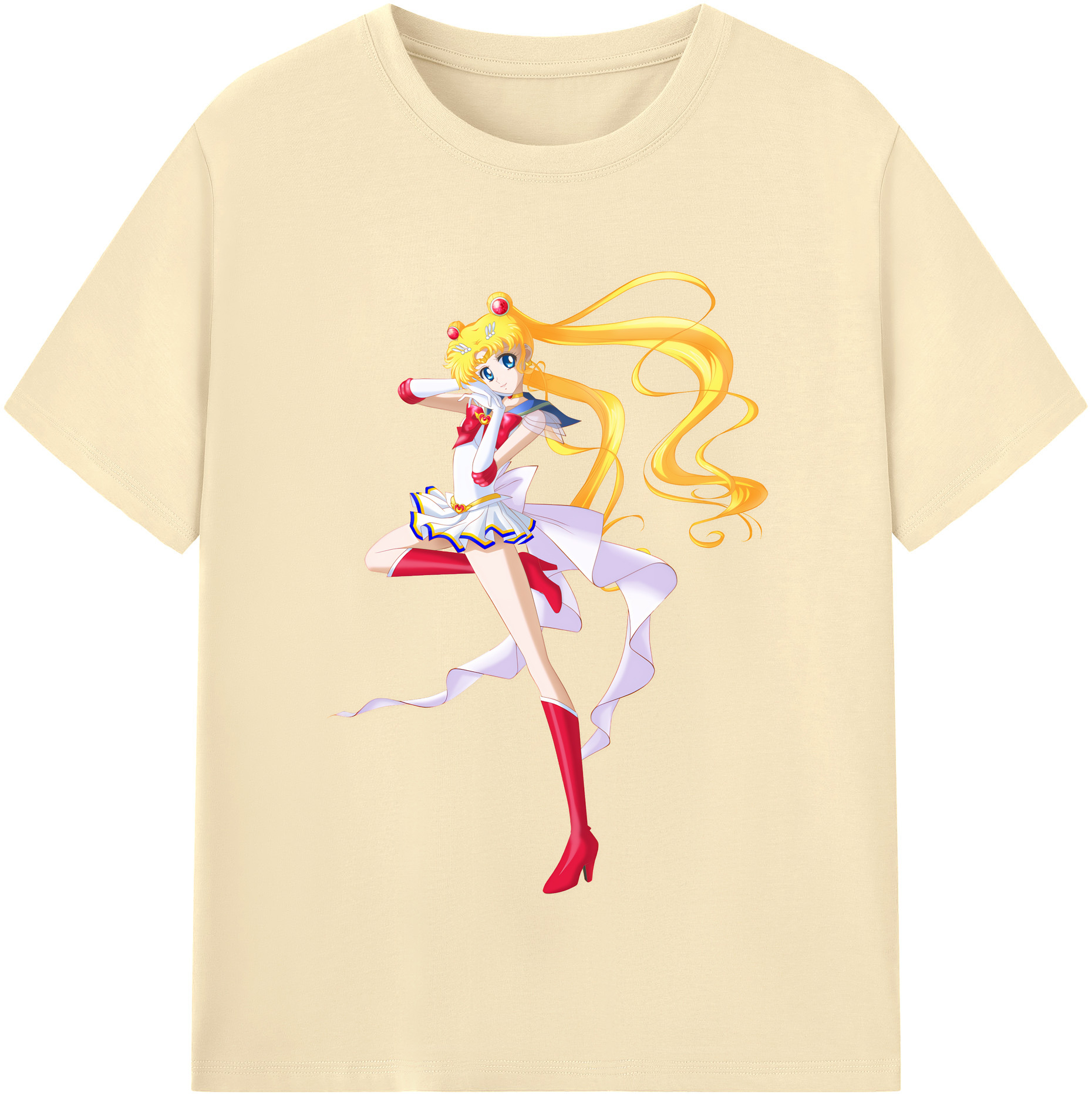 （画像用） 美少女戦士セーラームーン 月野 うさぎ つきの うさぎ Sailor Moon Tsukino Usagi 綿100％半袖Tシャツ（フロントプリント）
