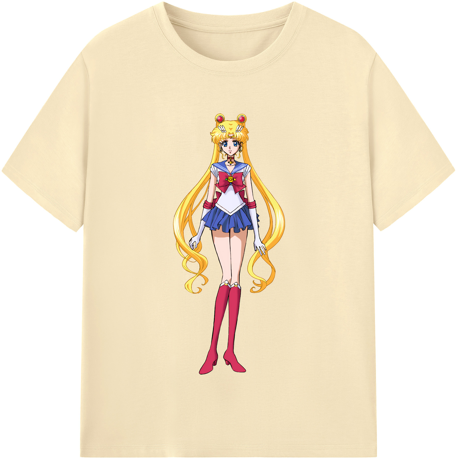 （画像用） 美少女戦士セーラームーン 月野 うさぎ つきの うさぎ Sailor Moon Tsukino Usagi 綿100％半袖Tシャツ（フロントプリント）