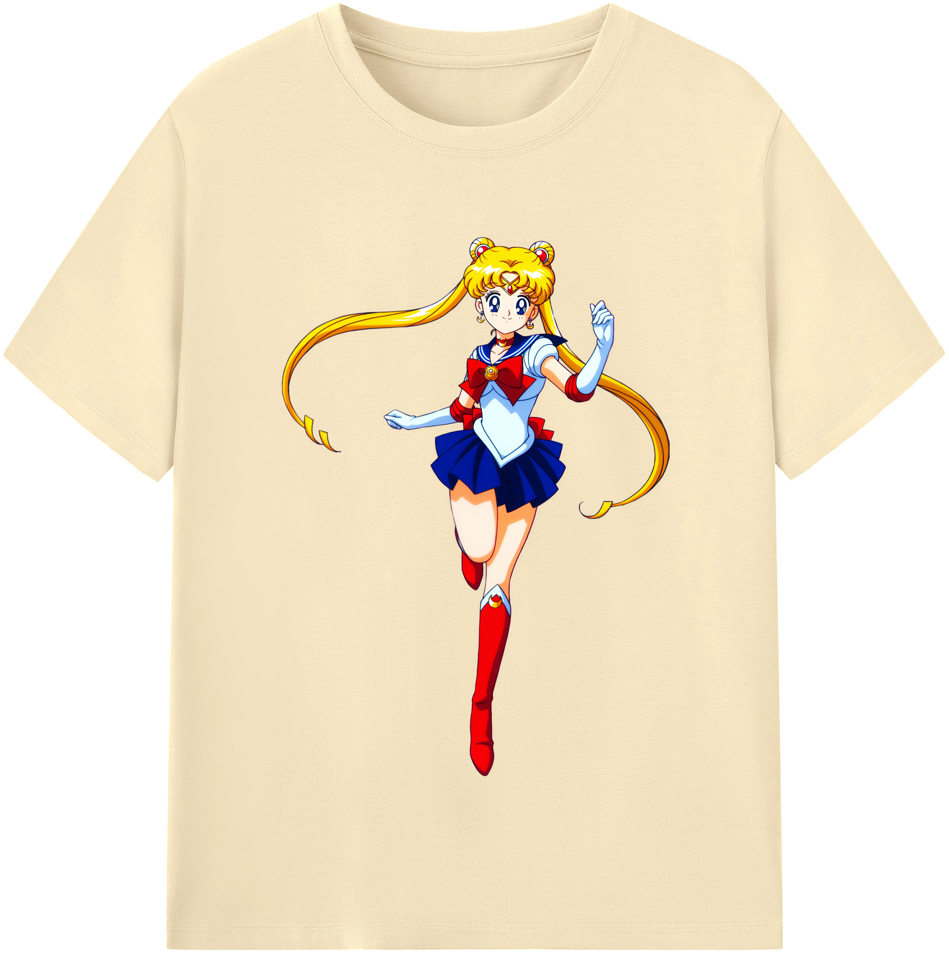 （画像用） 美少女戦士セーラームーン 月野 うさぎ つきの うさぎ Sailor Moon Tsukino Usagi 綿100％半袖Tシャツ（フロントプリント）