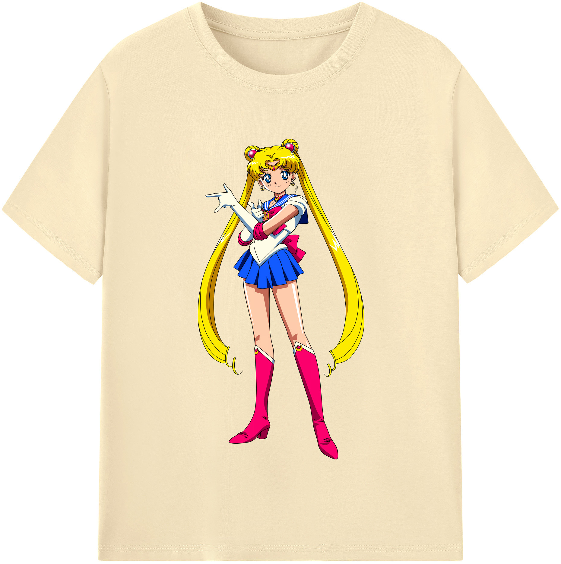 （画像用） 美少女戦士セーラームーン 月野 うさぎ つきの うさぎ Sailor Moon Tsukino Usagi 綿100％半袖Tシャツ（フロントプリント）