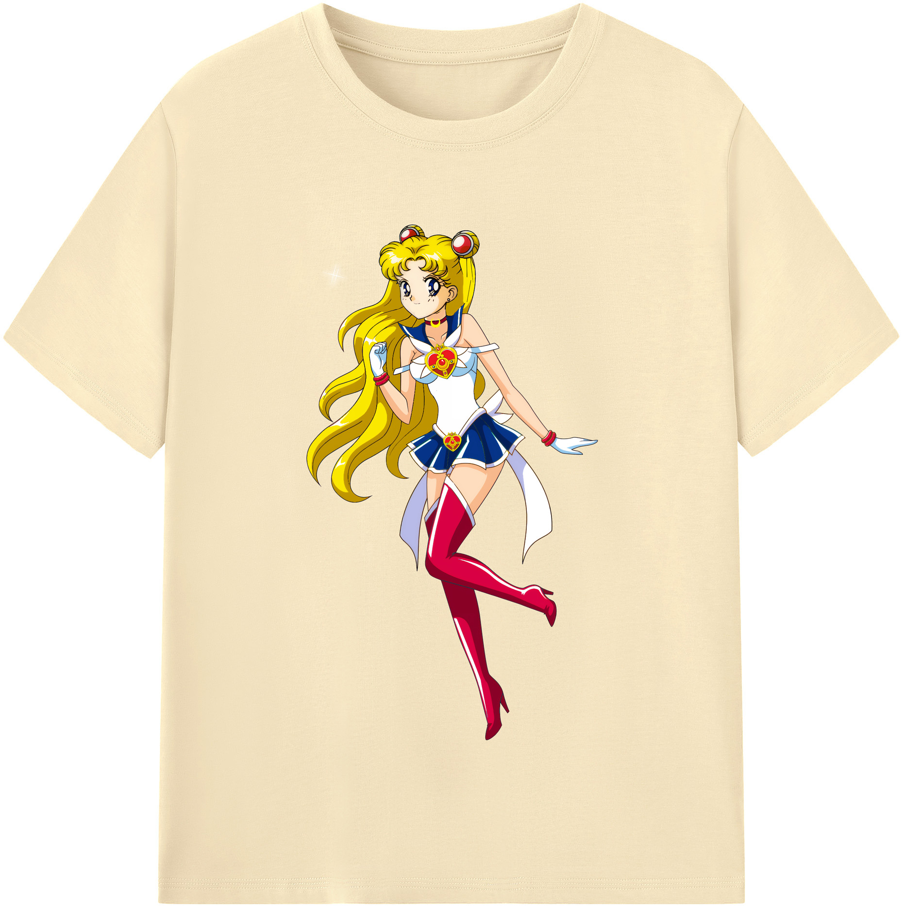 （画像用） 美少女戦士セーラームーン 月野 うさぎ つきの うさぎ Sailor Moon Tsukino Usagi 綿100％半袖Tシャツ（フロントプリント）