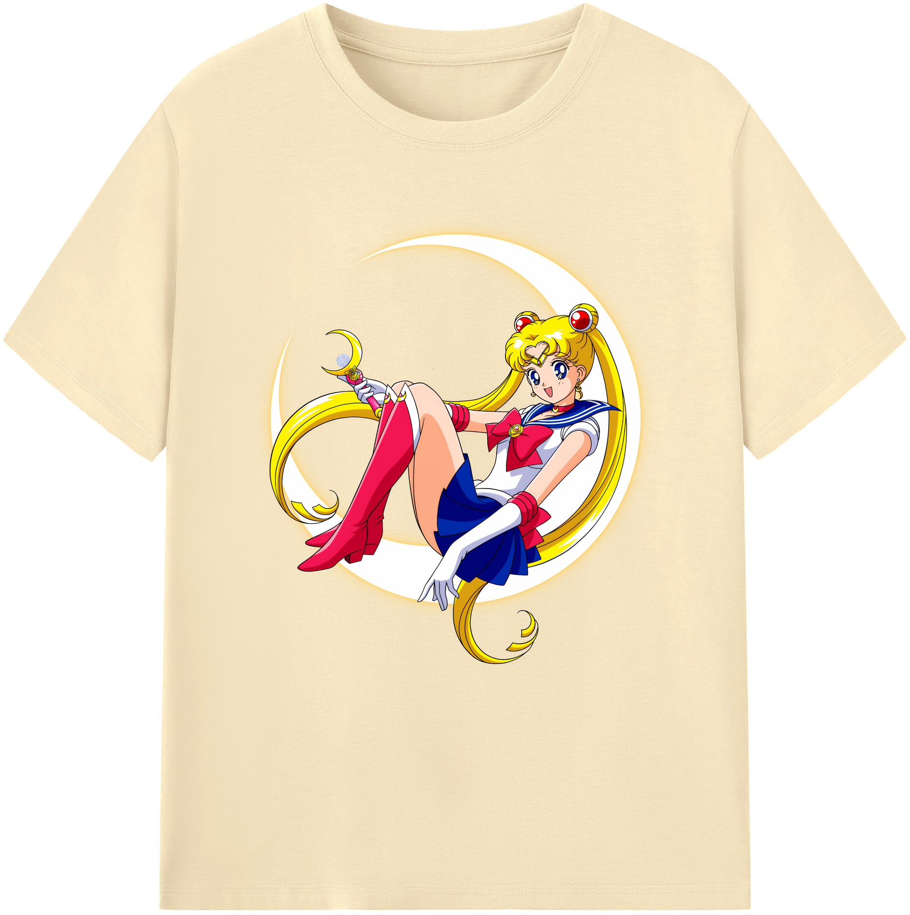 （画像用） 美少女戦士セーラームーン 月野 うさぎ つきの うさぎ Sailor Moon Tsukino Usagi 綿100％半袖Tシャツ（フロントプリント）