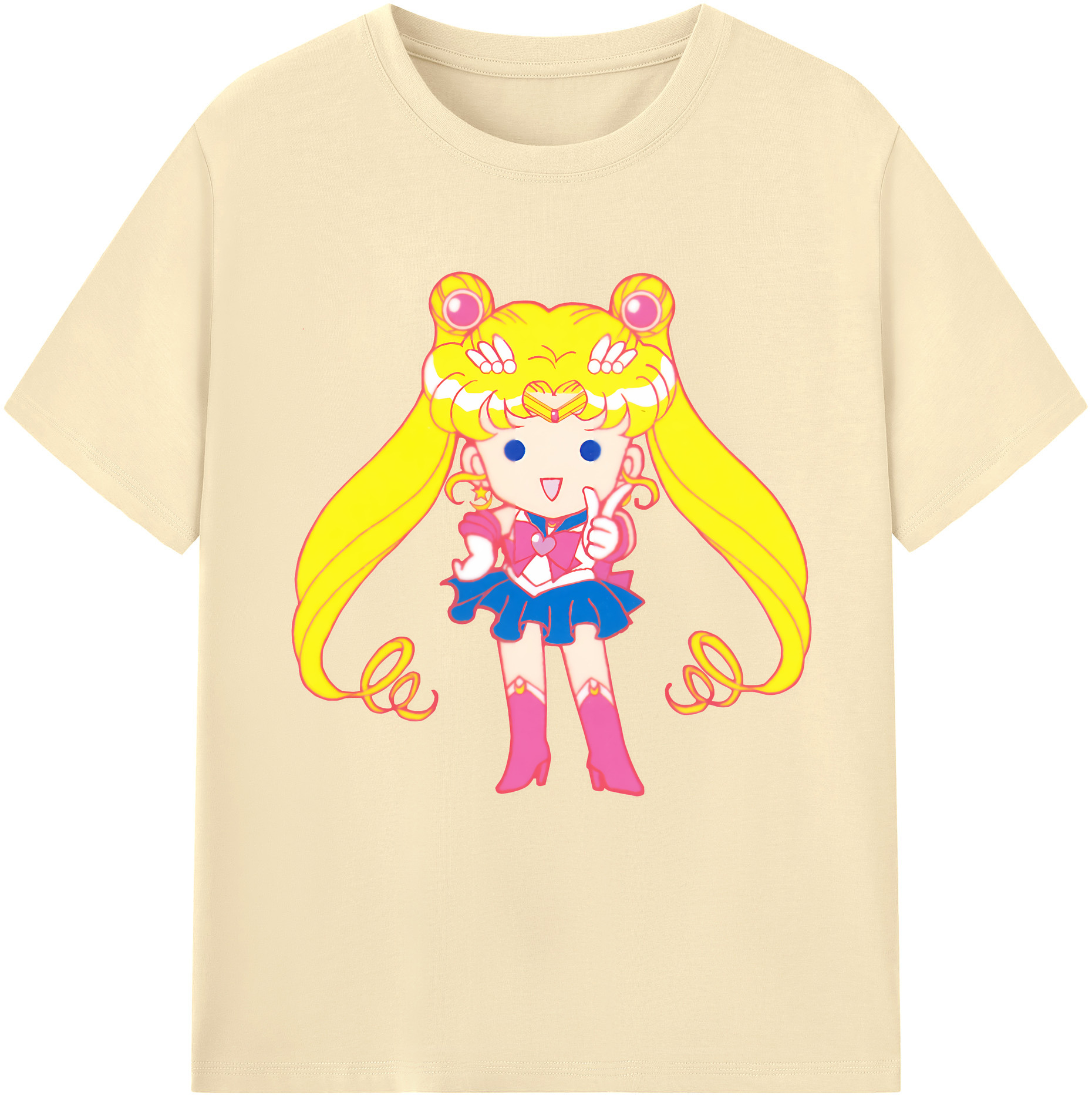 （画像用） 美少女戦士セーラームーン 月野 うさぎ つきの うさぎ Sailor Moon Tsukino Usagi 綿100％半袖Tシャツ（フロントプリント）