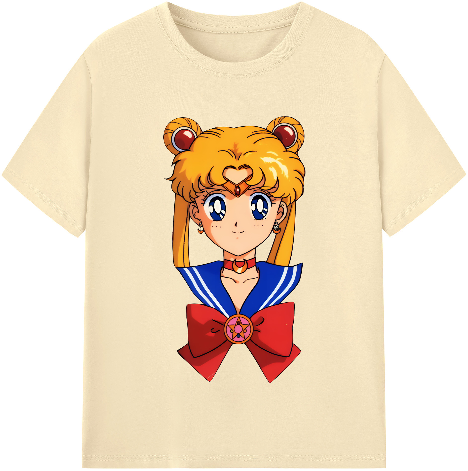 （画像用） 美少女戦士セーラームーン 月野 うさぎ つきの うさぎ Sailor Moon Tsukino Usagi 綿100％半袖Tシャツ（フロントプリント）