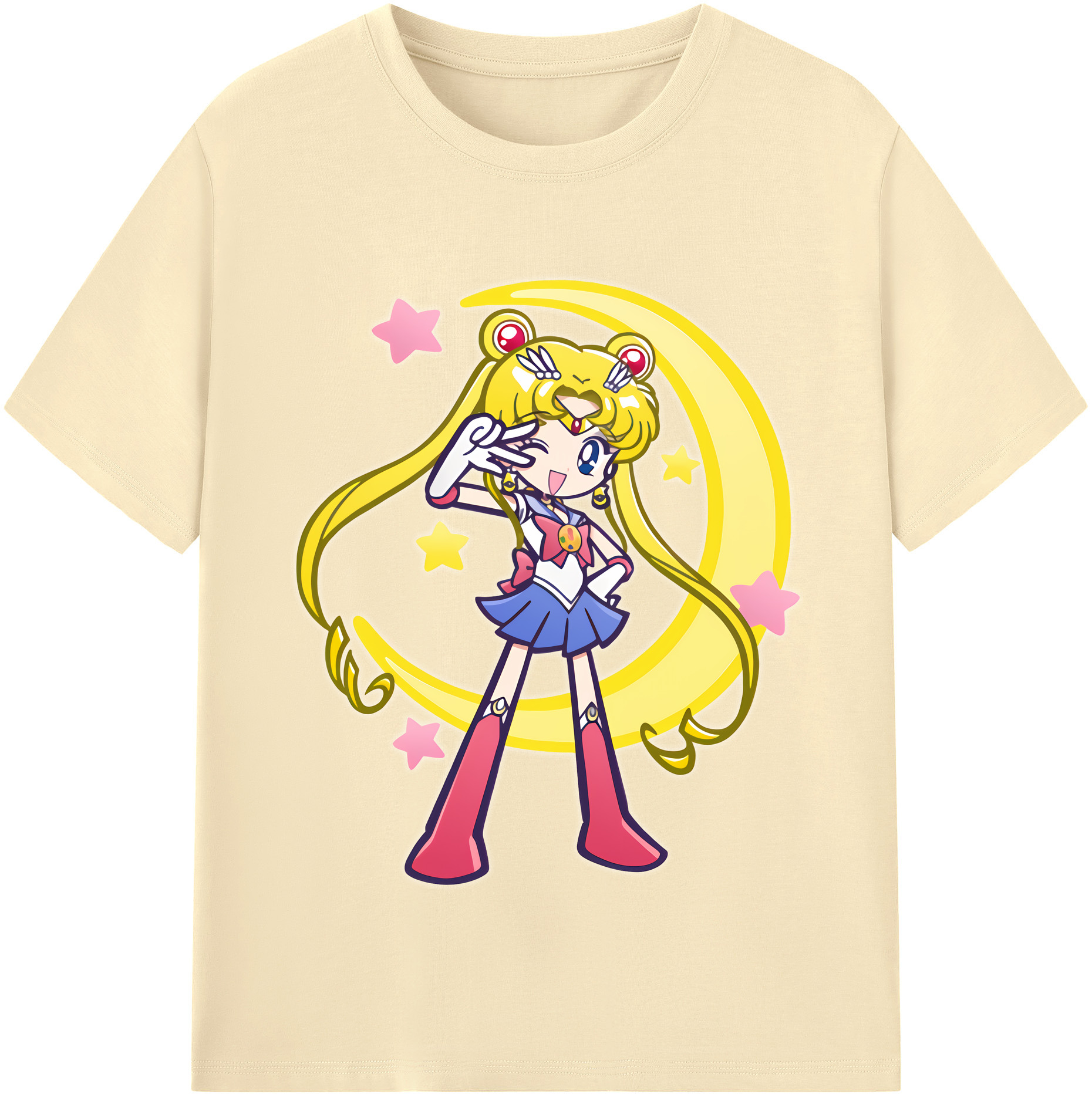 （画像用） 美少女戦士セーラームーン 月野 うさぎ つきの うさぎ Sailor Moon Tsukino Usagi 綿100％半袖Tシャツ（フロントプリント）