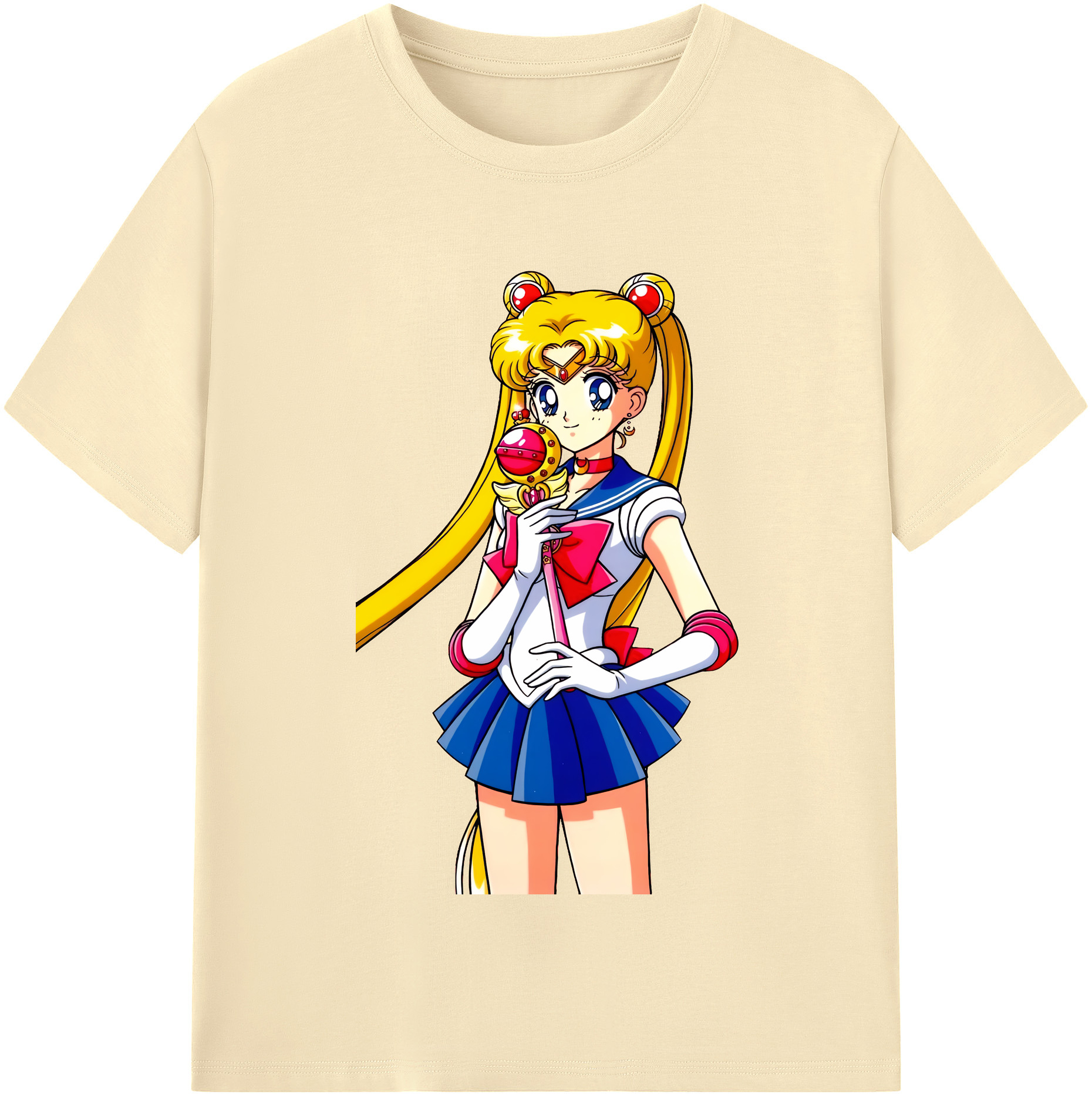 （画像用） 美少女戦士セーラームーン 月野 うさぎ つきの うさぎ Sailor Moon Tsukino Usagi 綿100％半袖Tシャツ（フロントプリント）