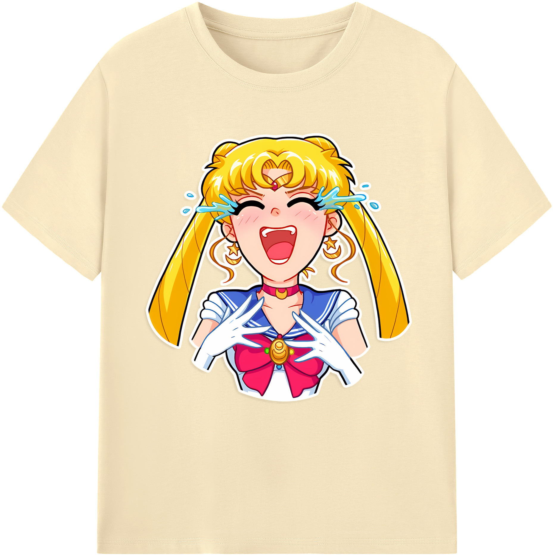 （画像用） 美少女戦士セーラームーン 月野 うさぎ つきの うさぎ Sailor Moon Tsukino Usagi 綿100％半袖Tシャツ（フロントプリント）