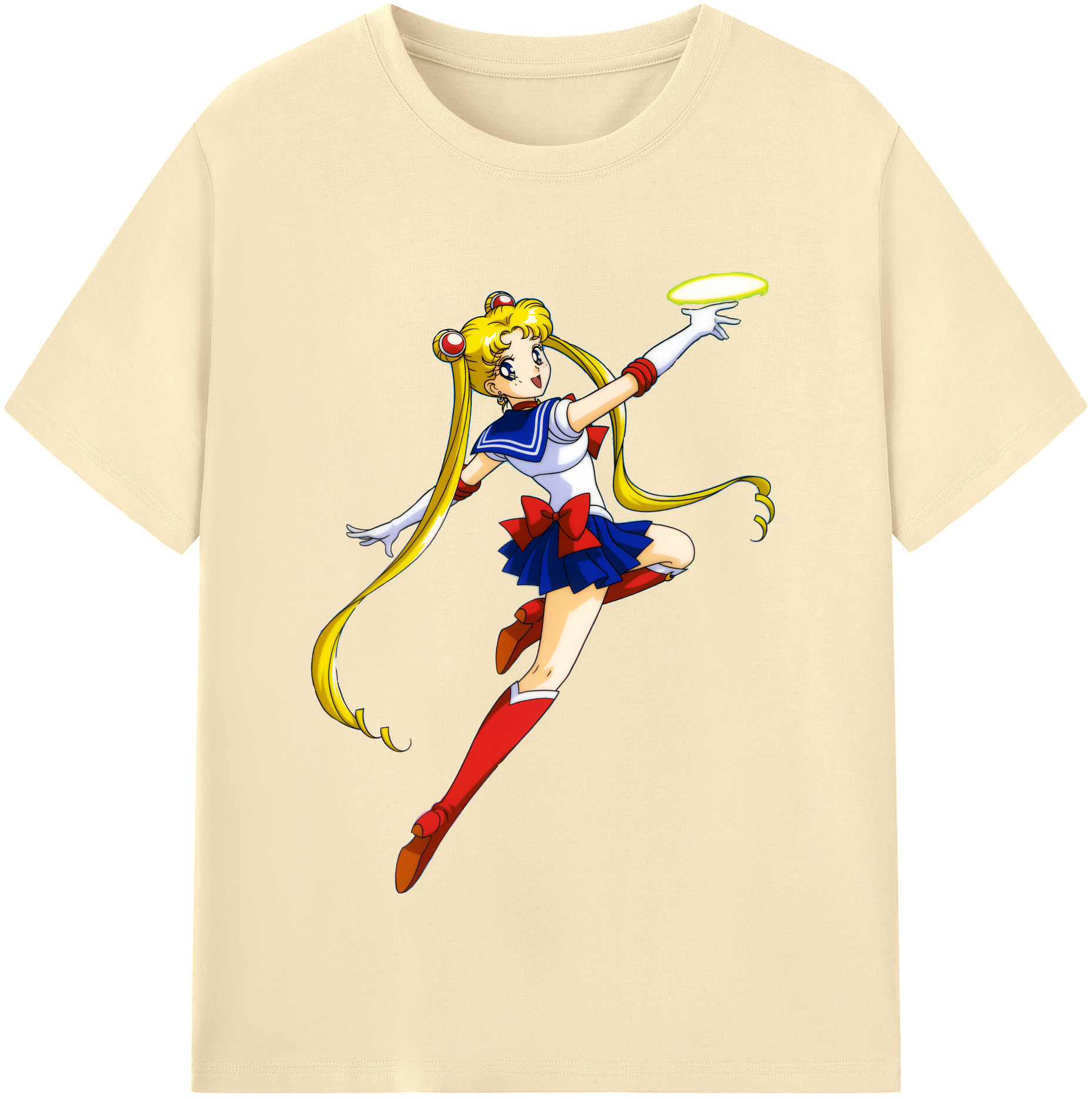 （画像用） 美少女戦士セーラームーン 月野 うさぎ つきの うさぎ Sailor Moon Tsukino Usagi 綿100％半袖Tシャツ（フロントプリント）