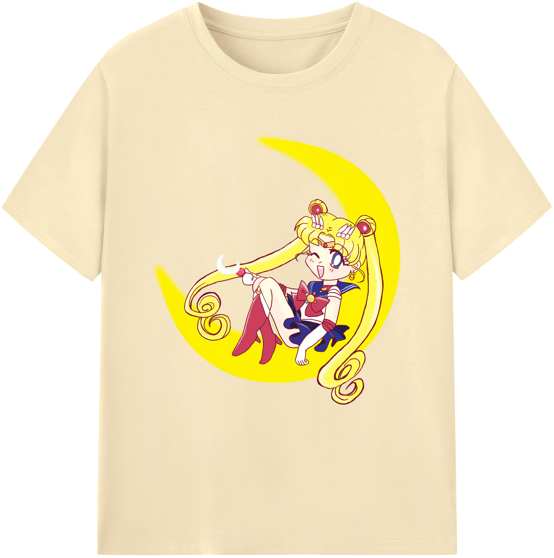 （画像用） 美少女戦士セーラームーン 月野 うさぎ つきの うさぎ Sailor Moon Tsukino Usagi 綿100％半袖Tシャツ（フロントプリント）