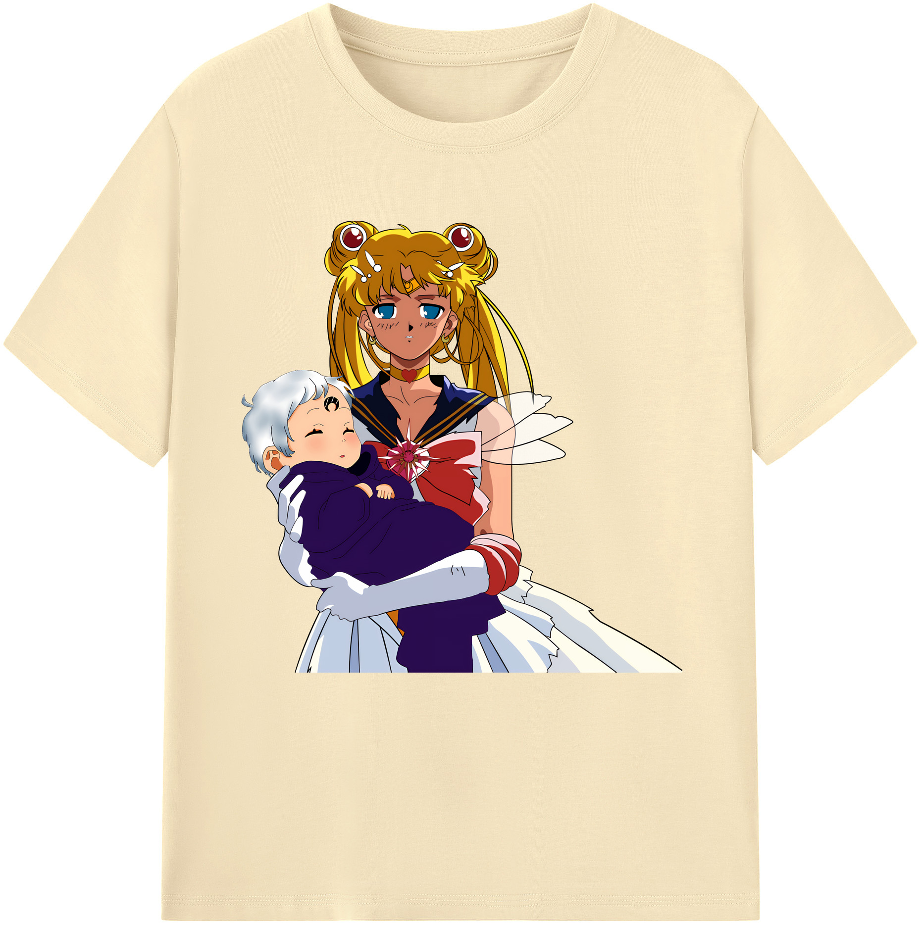 （画像用） 美少女戦士セーラームーン 月野 うさぎ つきの うさぎ Sailor Moon Tsukino Usagi 綿100％半袖Tシャツ（フロントプリント）