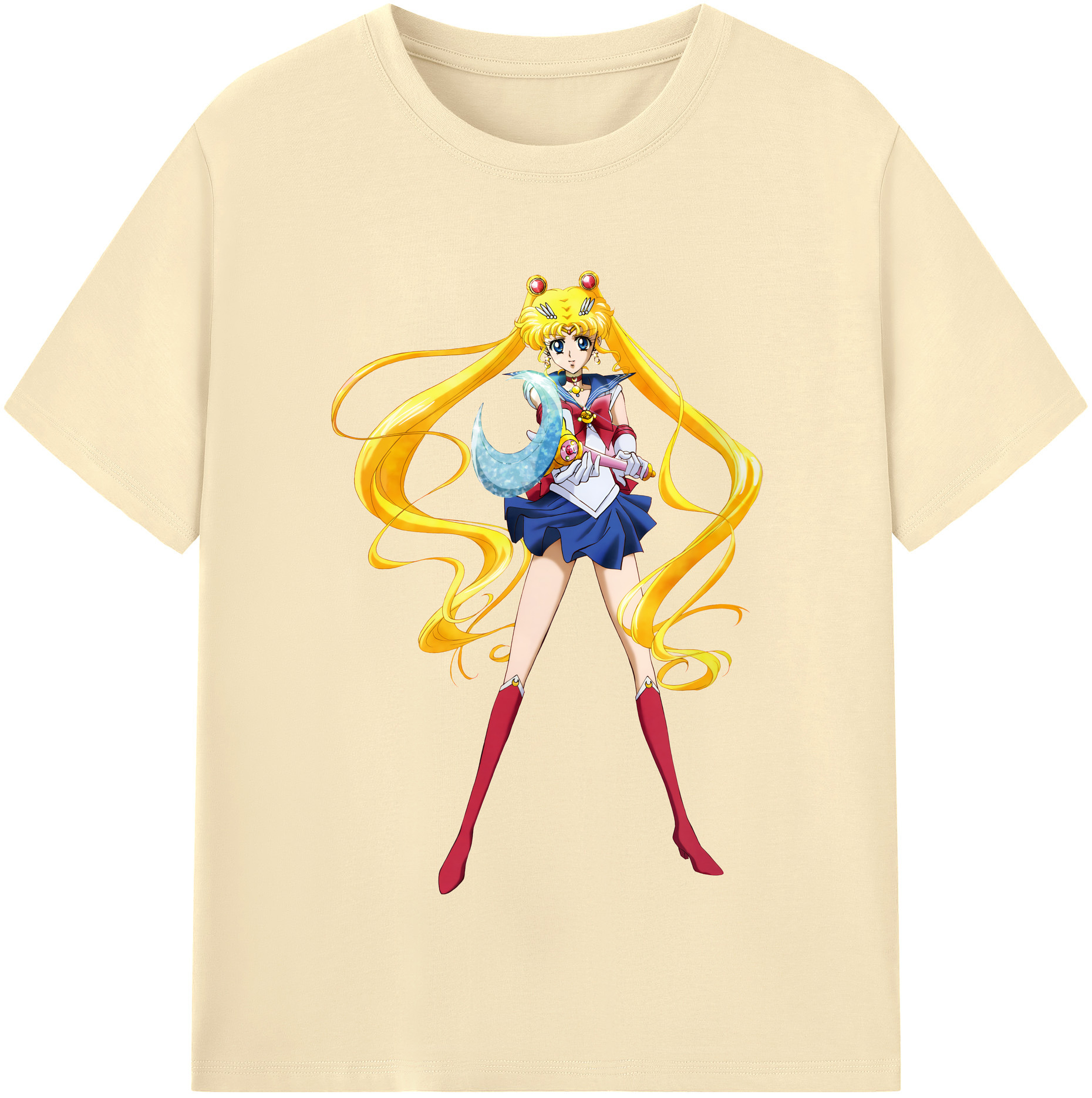 （画像用） 美少女戦士セーラームーン 月野 うさぎ つきの うさぎ Sailor Moon Tsukino Usagi 綿100％半袖Tシャツ（フロントプリント）