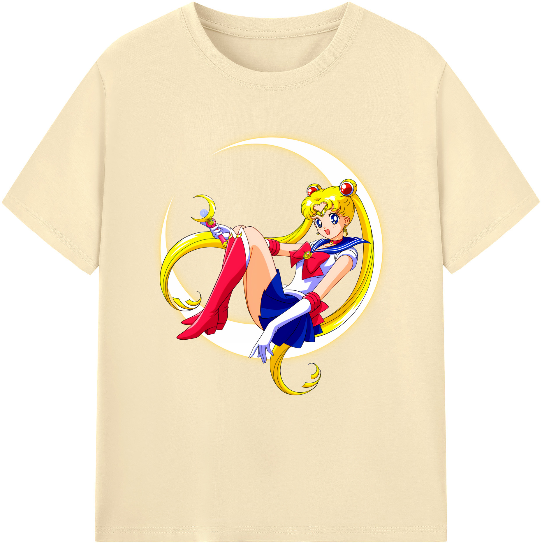（画像用） 美少女戦士セーラームーン 月野 うさぎ つきの うさぎ Sailor Moon Tsukino Usagi 綿100％半袖Tシャツ（フロントプリント）