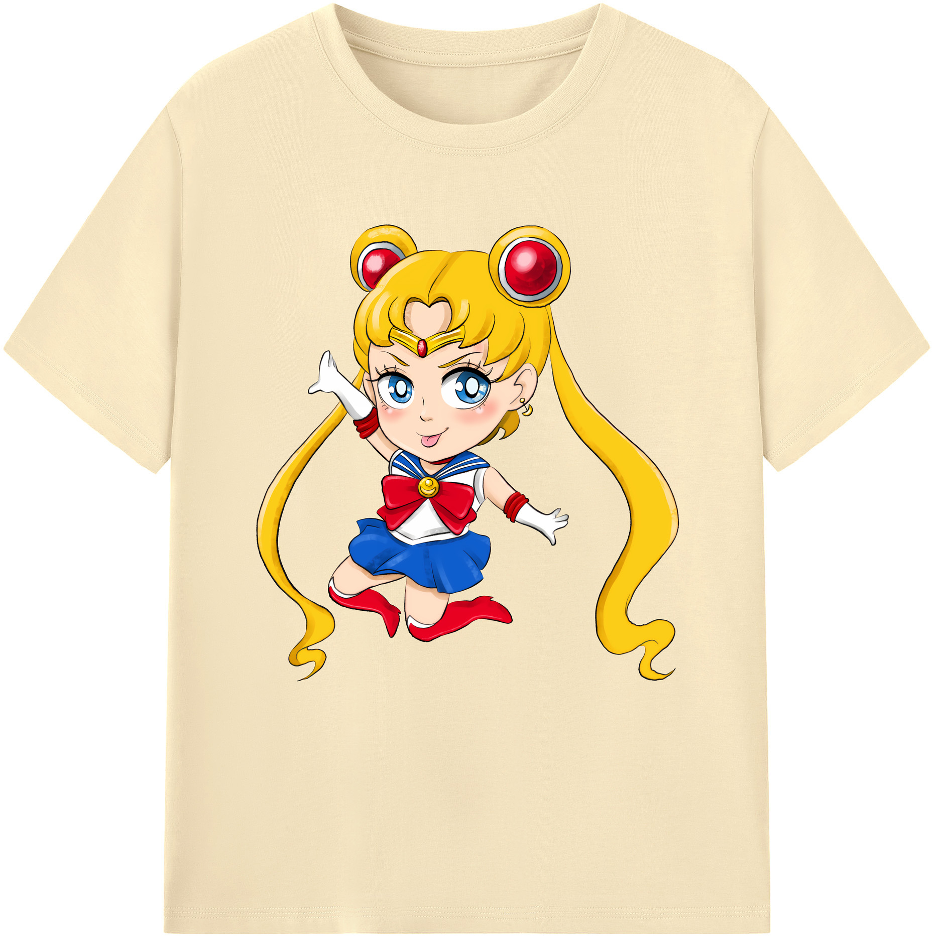 （画像用） 美少女戦士セーラームーン 月野 うさぎ つきの うさぎ Sailor Moon Tsukino Usagi 綿100％半袖Tシャツ（フロントプリント）