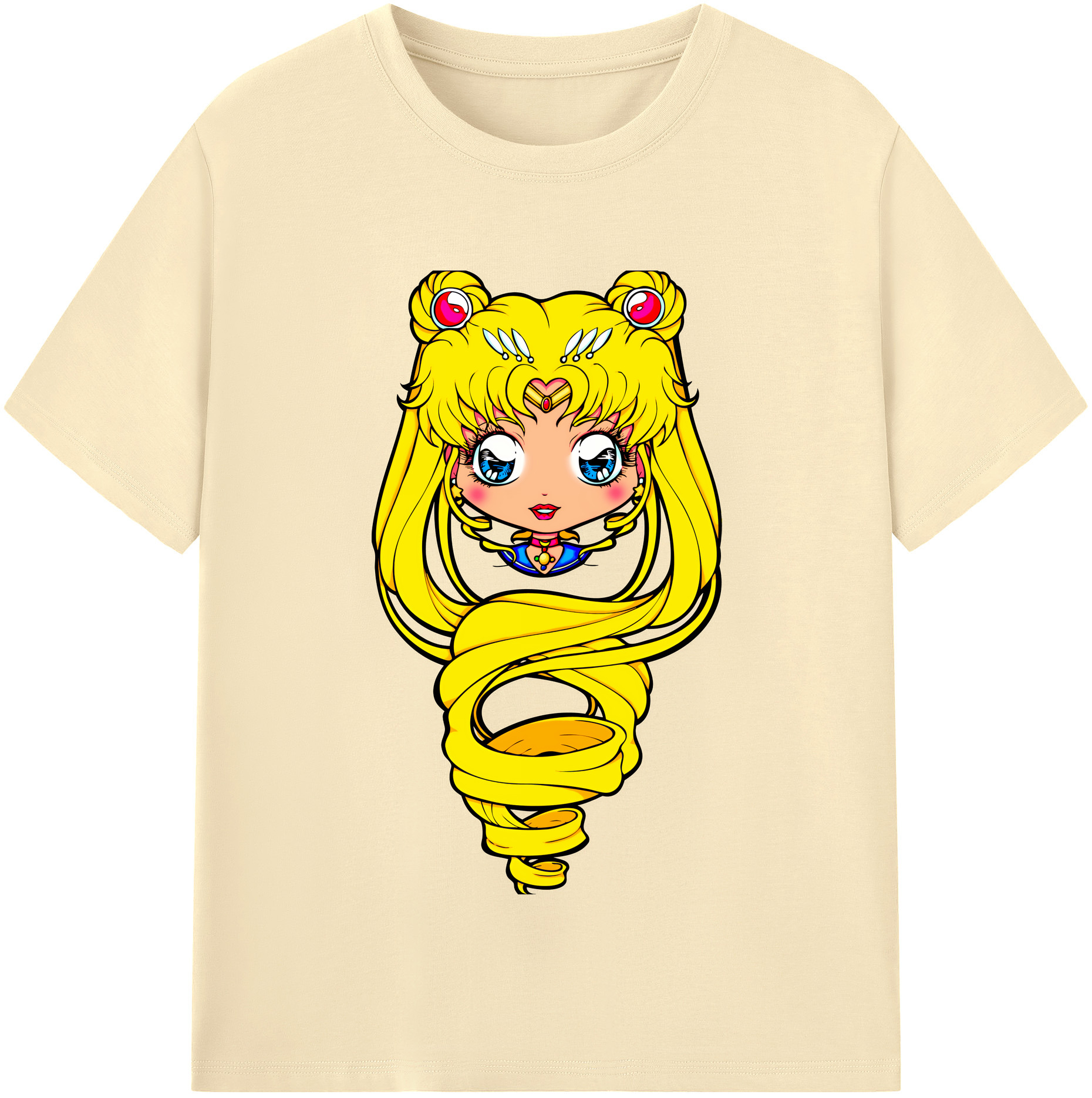 （画像用） 美少女戦士セーラームーン 月野 うさぎ つきの うさぎ Sailor Moon Tsukino Usagi 綿100％半袖Tシャツ（フロントプリント）