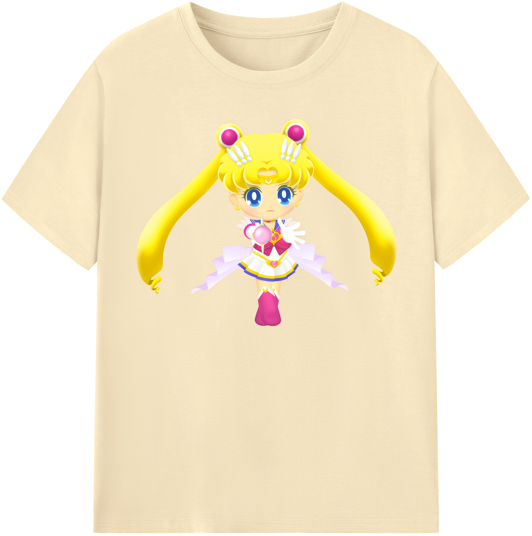 （画像用） 美少女戦士セーラームーン 月野 うさぎ つきの うさぎ Sailor Moon Tsukino Usagi 綿100％半袖Tシャツ（フロントプリント）