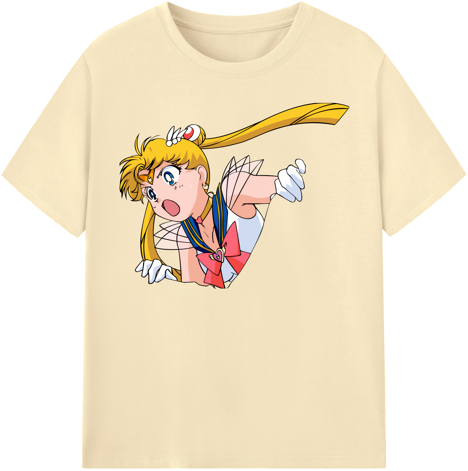 （画像用） 美少女戦士セーラームーン 月野 うさぎ つきの うさぎ Sailor Moon Tsukino Usagi 綿100％半袖Tシャツ（フロントプリント）