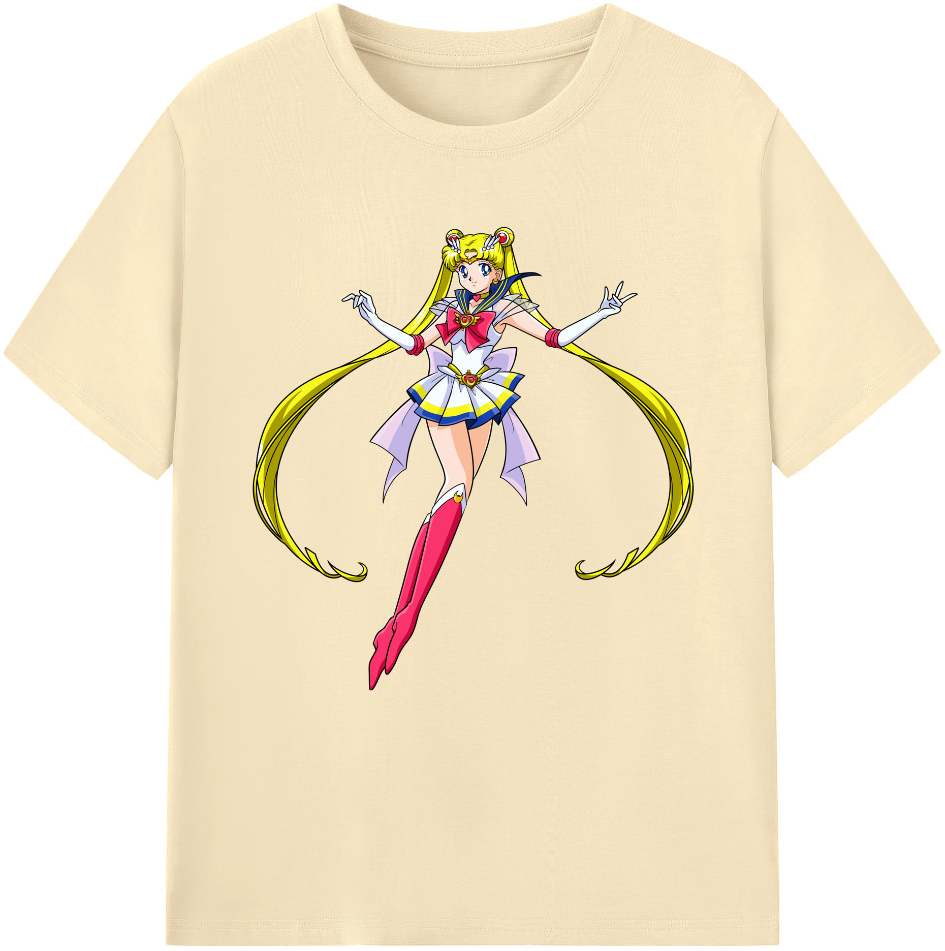 （画像用） 美少女戦士セーラームーン 月野 うさぎ つきの うさぎ Sailor Moon Tsukino Usagi 綿100％半袖Tシャツ（フロントプリント）