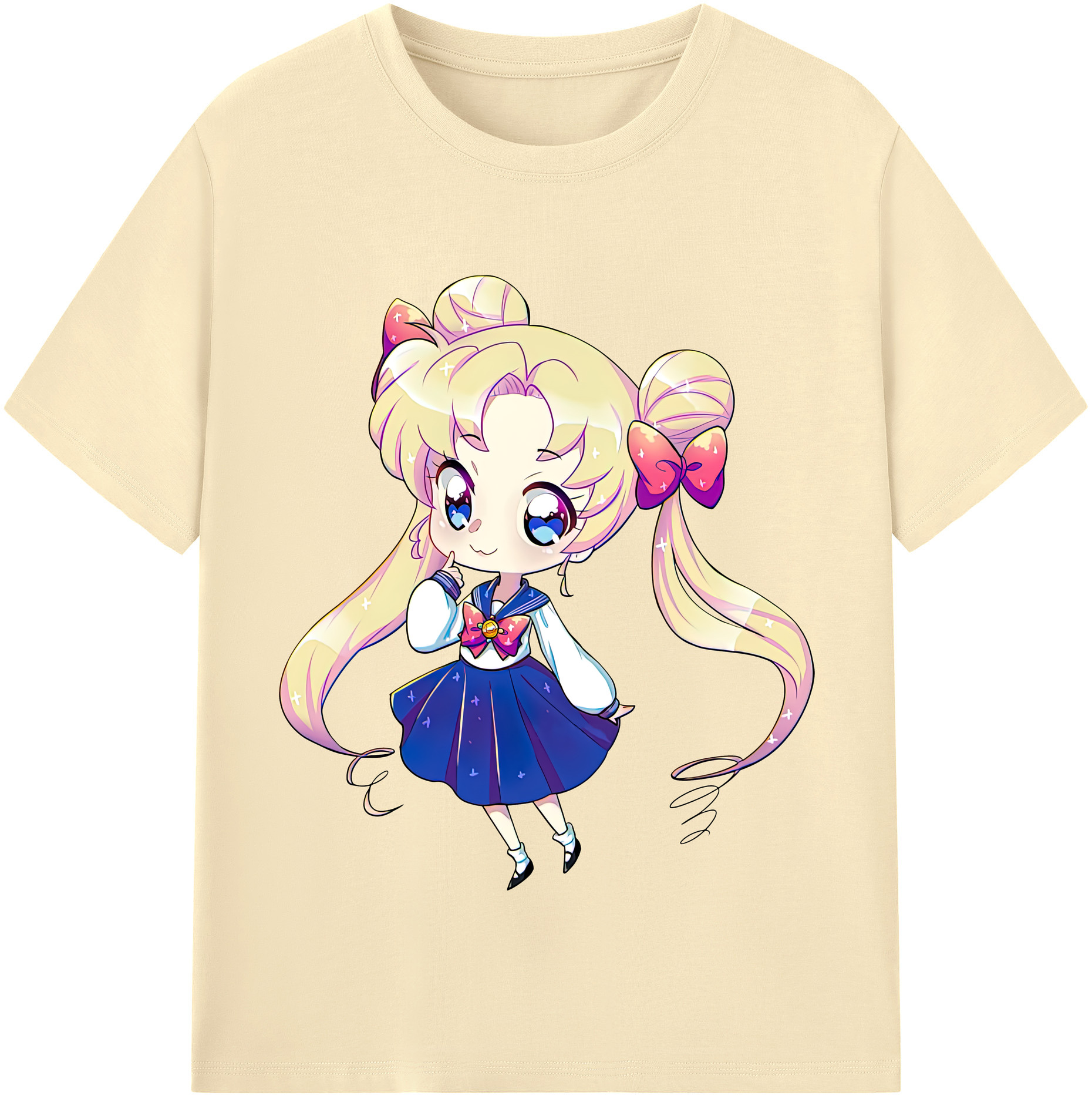 （画像用） 美少女戦士セーラームーン 月野 うさぎ つきの うさぎ Sailor Moon Tsukino Usagi 綿100％半袖Tシャツ（フロントプリント）